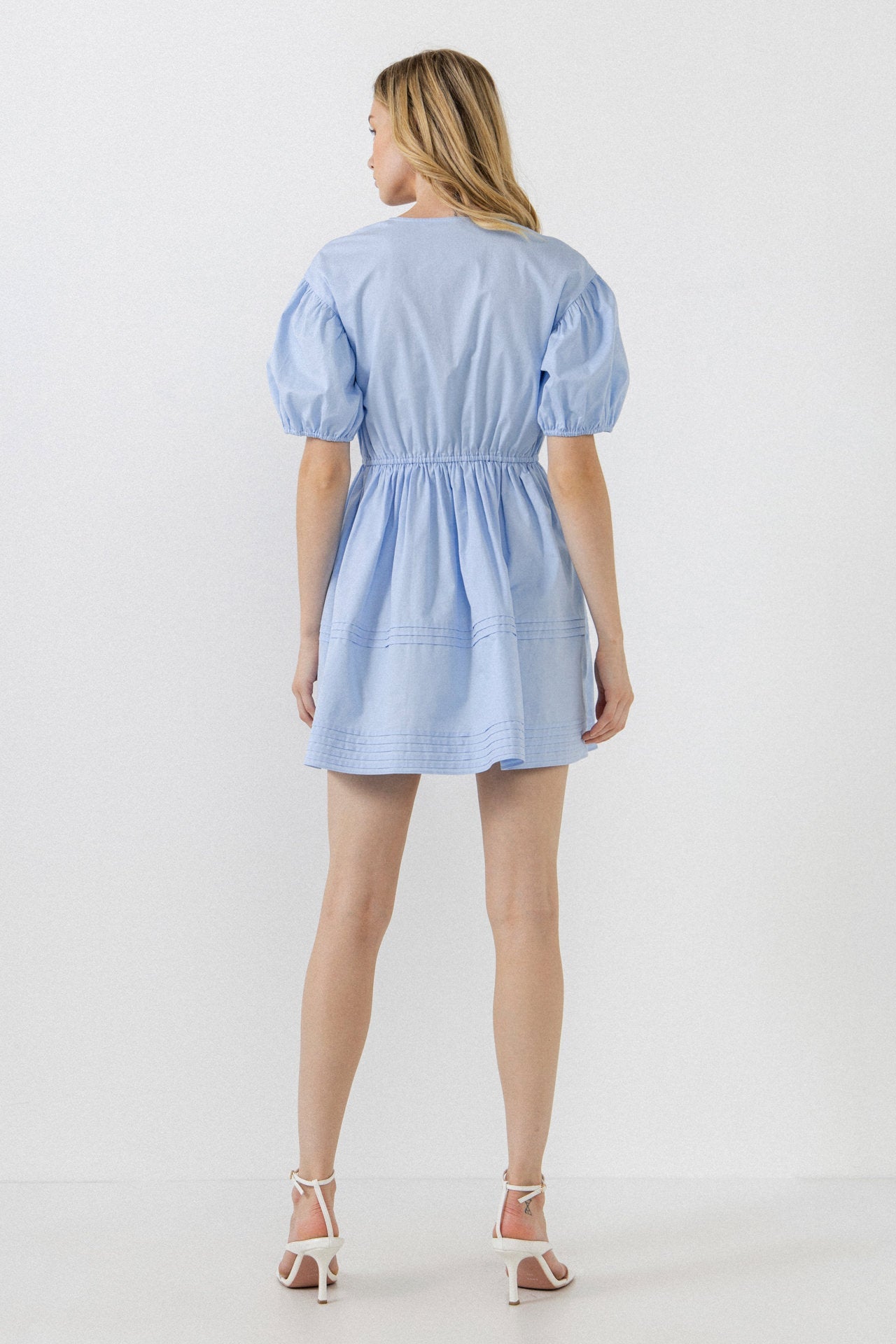 ENGLISH FACTORY - Blouson Pleated Puff Sleeve Dress - DRESSES available at Objectrare