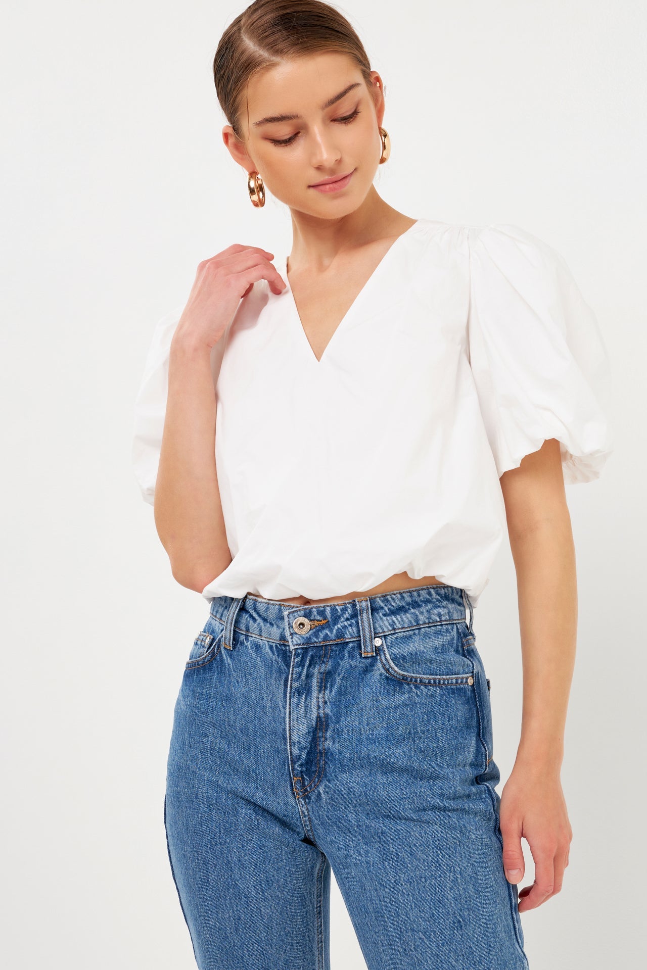 ENDLESS ROSE - Blouson Top with Back Spaghetti Closure - TOPS available at Objectrare