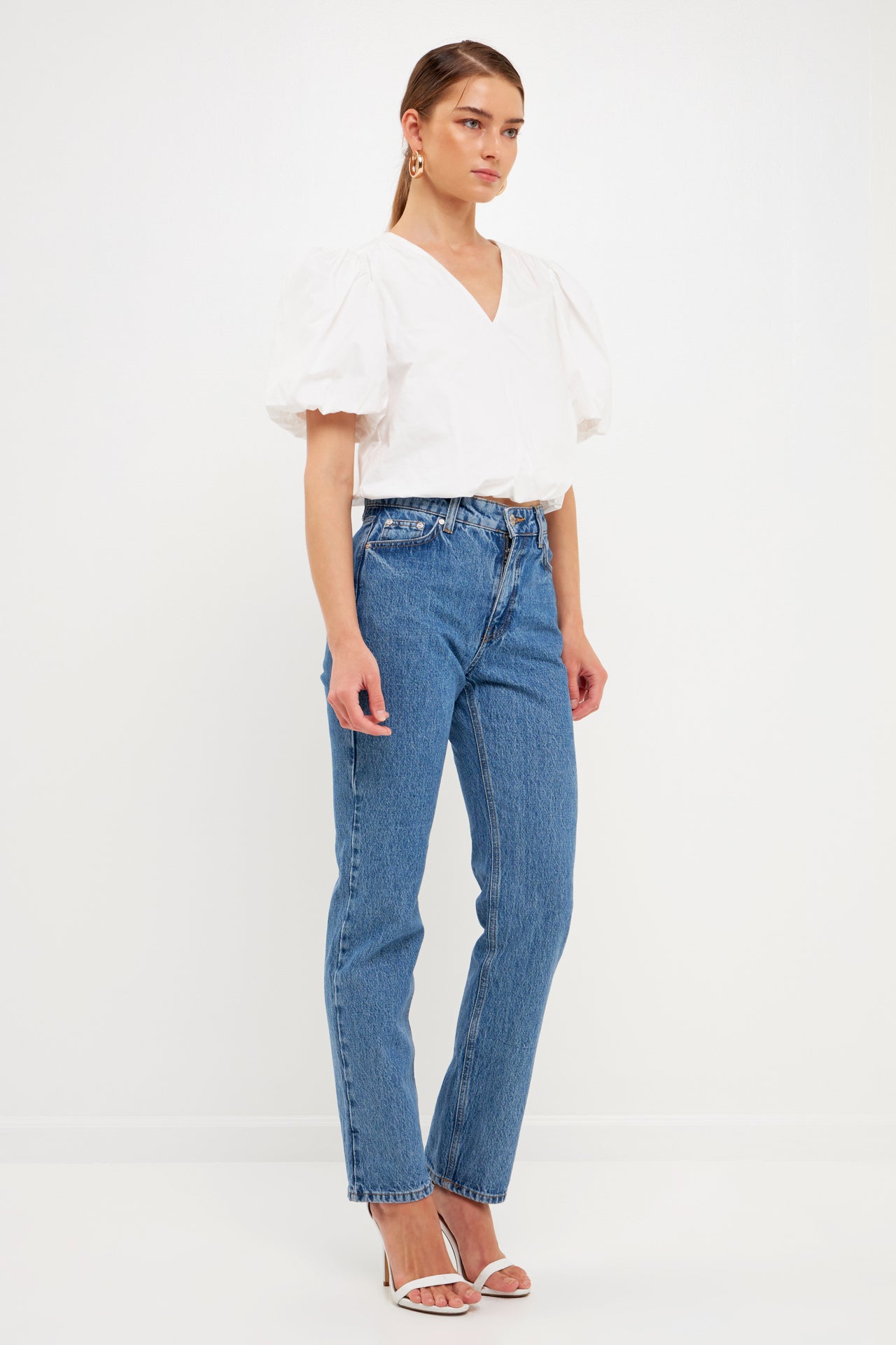 ENDLESS ROSE - Blouson Top with Back Spaghetti Closure - TOPS available at Objectrare
