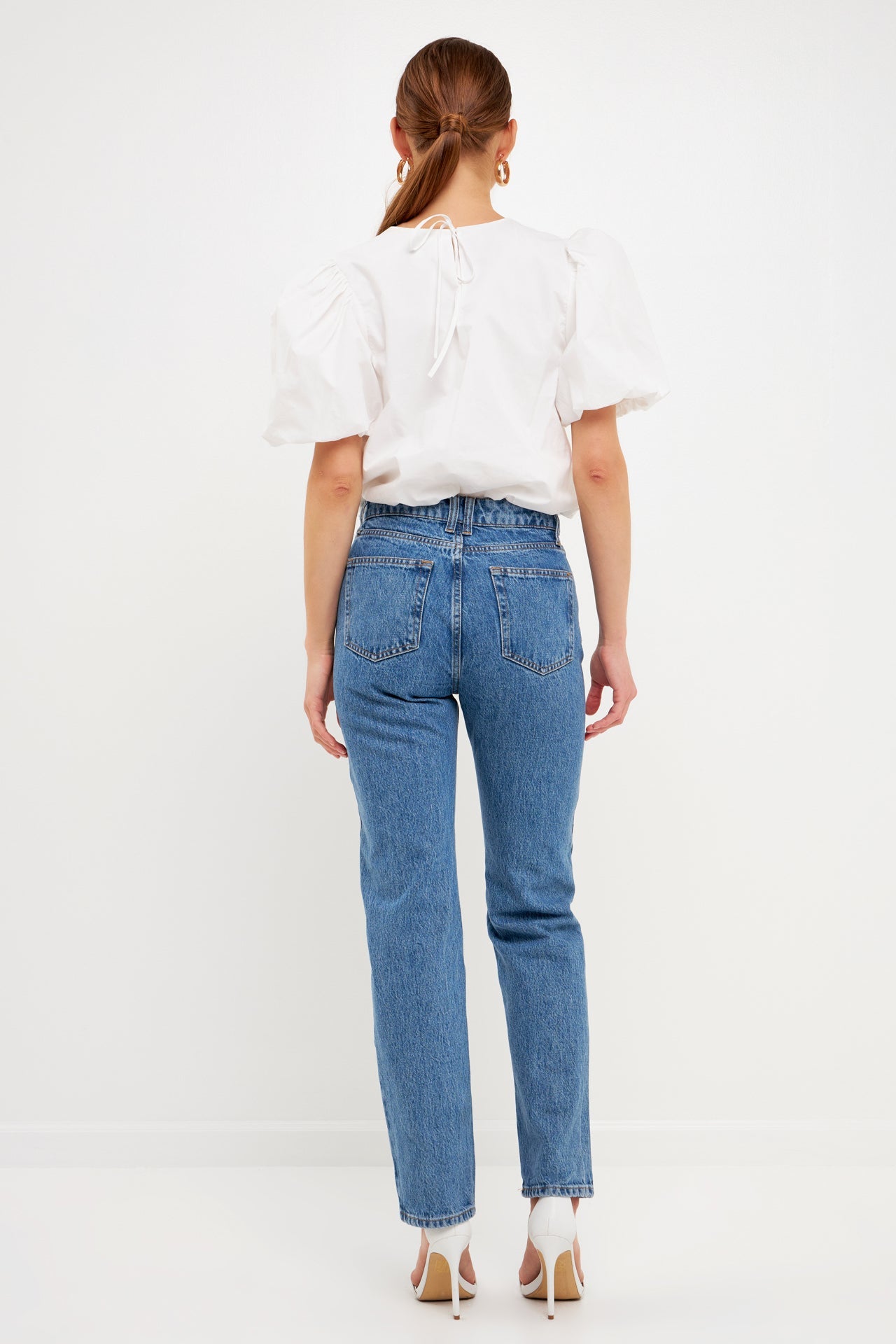 ENDLESS ROSE - Blouson Top with Back Spaghetti Closure - TOPS available at Objectrare