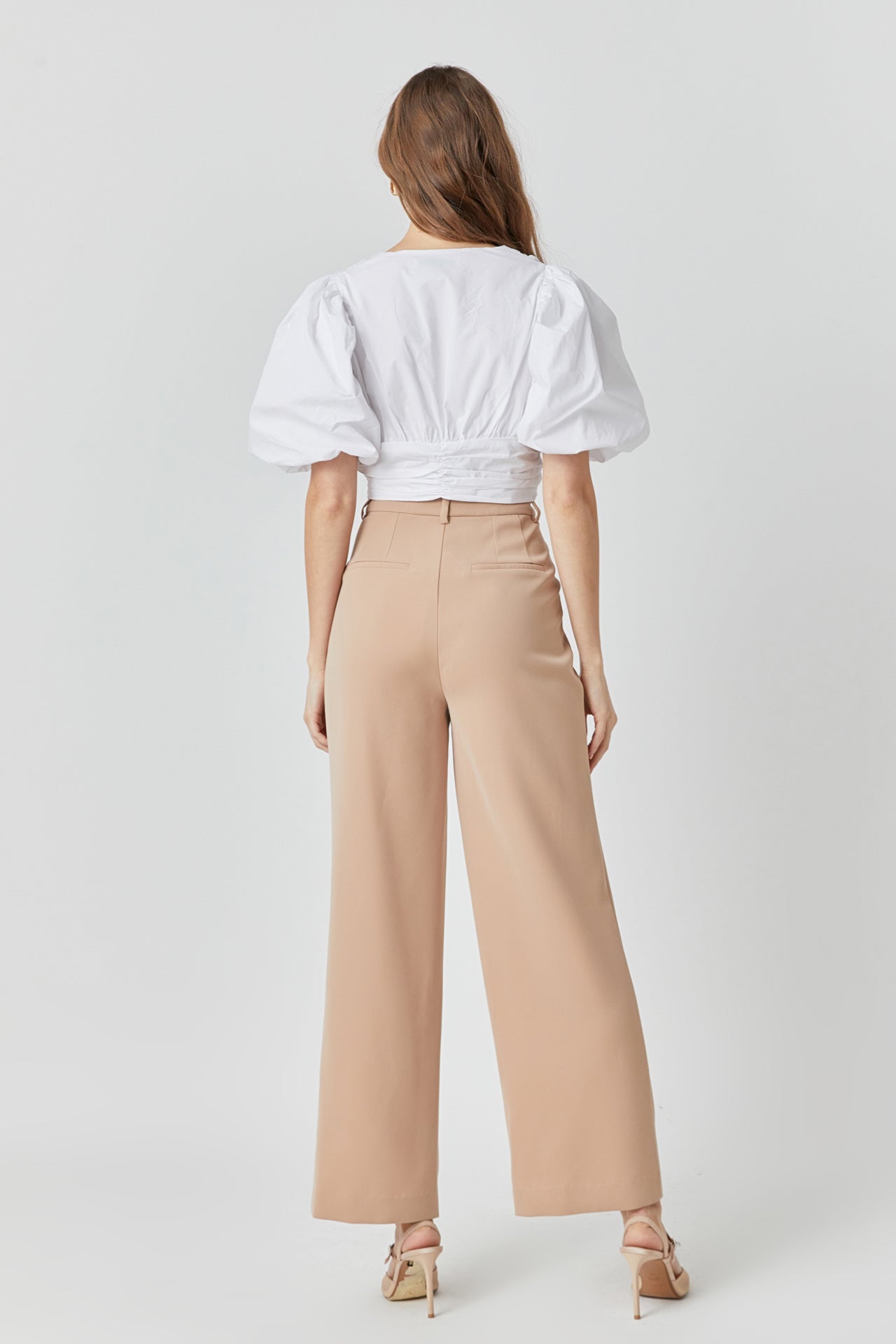ENDLESS ROSE - Blouson Sleeve Corset Waist Top - TOPS available at Objectrare