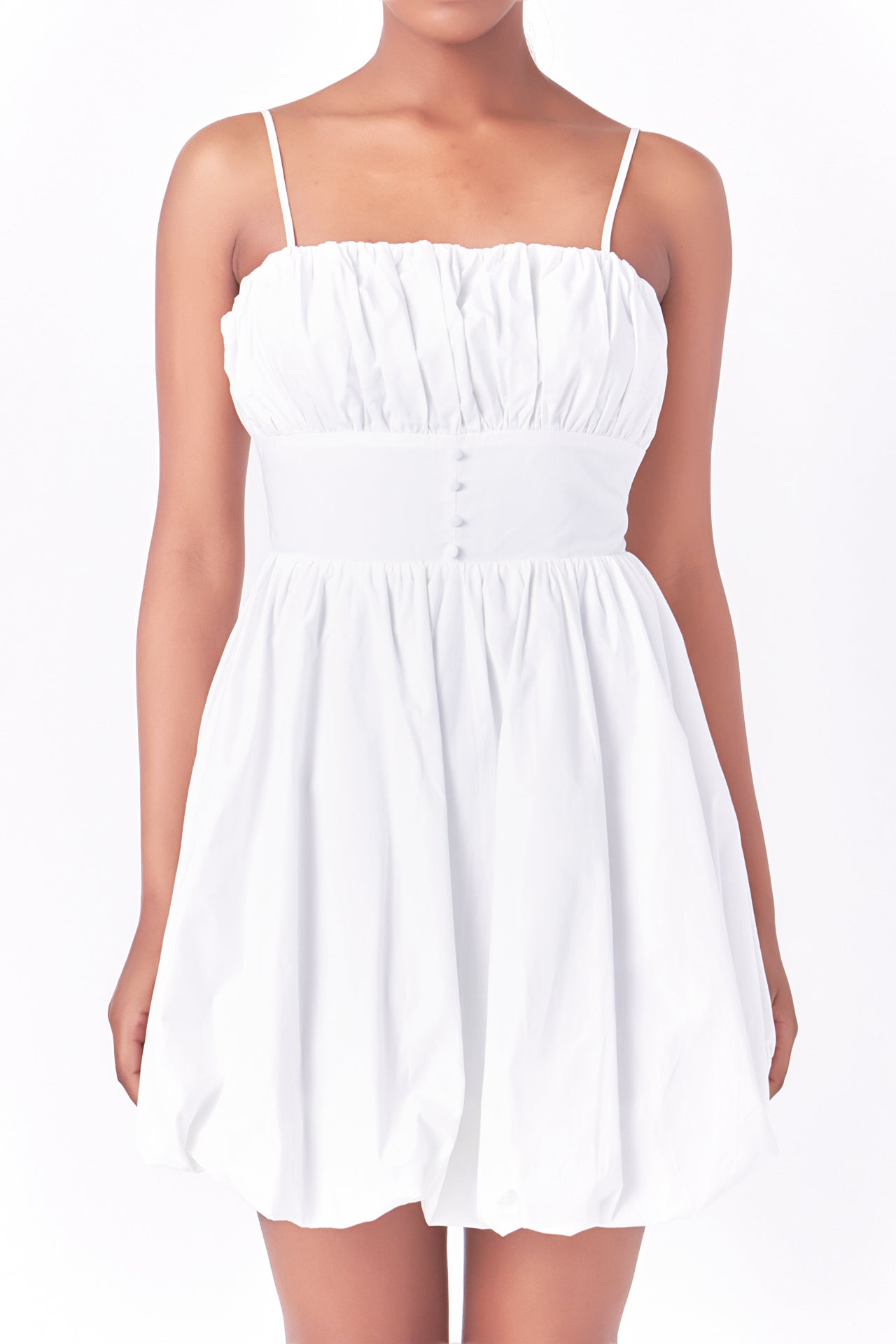 ENDLESS ROSE - Ruched Blouson Mini Dress - DRESSES available at Objectrare