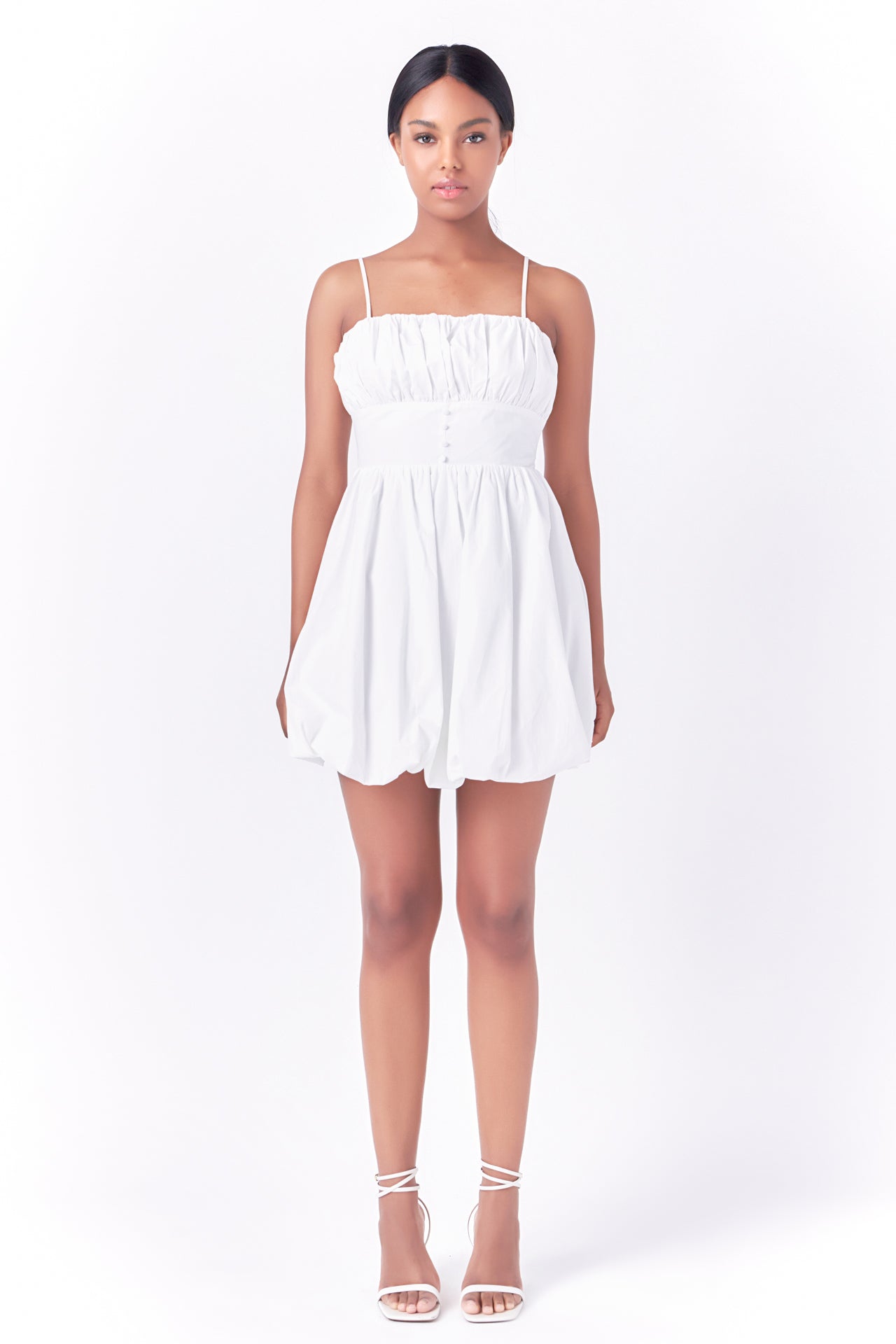 ENDLESS ROSE - Ruched Blouson Mini Dress - DRESSES available at Objectrare