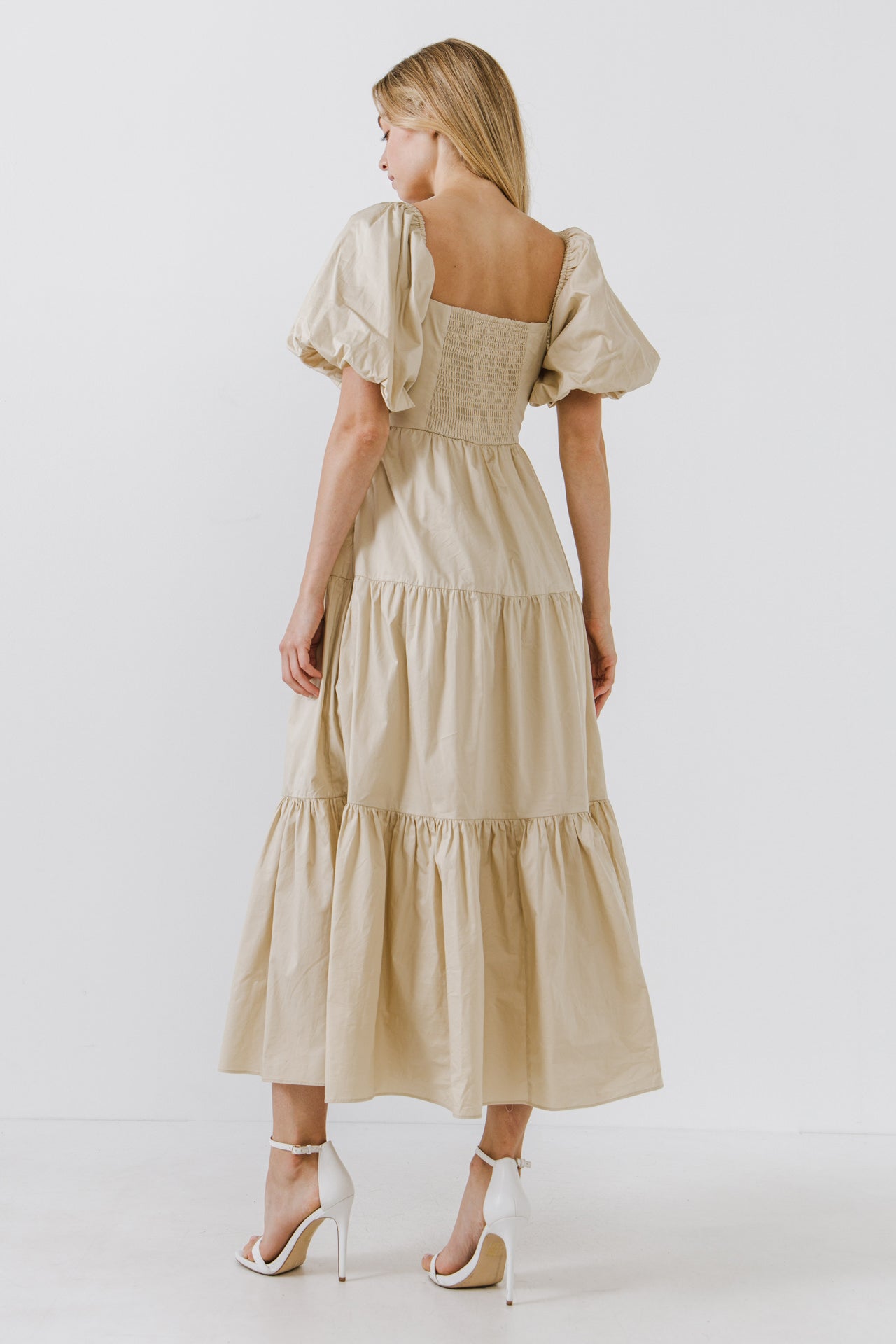 ENDLESS ROSE - Puff Sleeve Corset Maxi Dress - DRESSES available at Objectrare