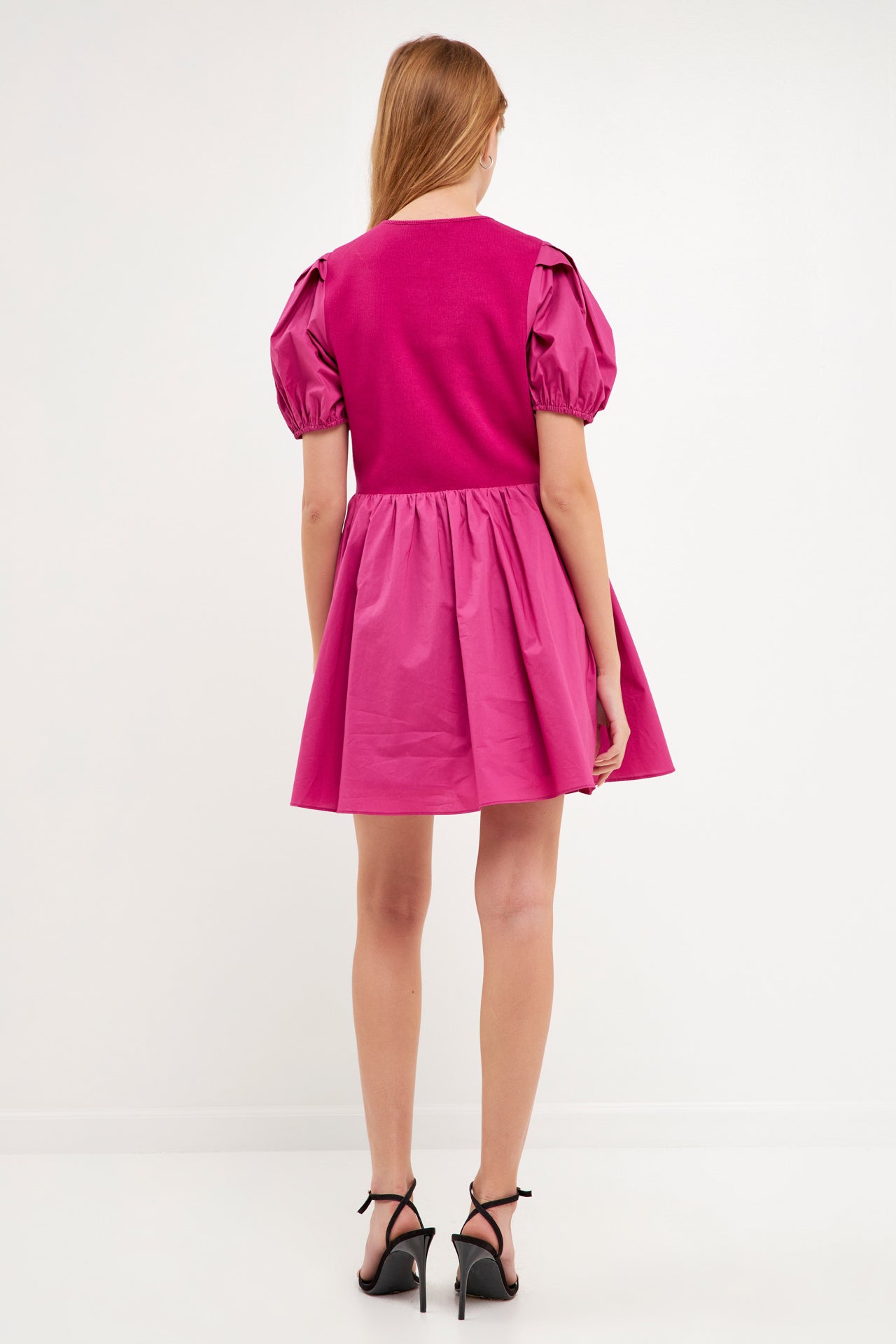 ENGLISH FACTORY - Mixed Media Henley Mini Dress - DRESSES available at Objectrare
