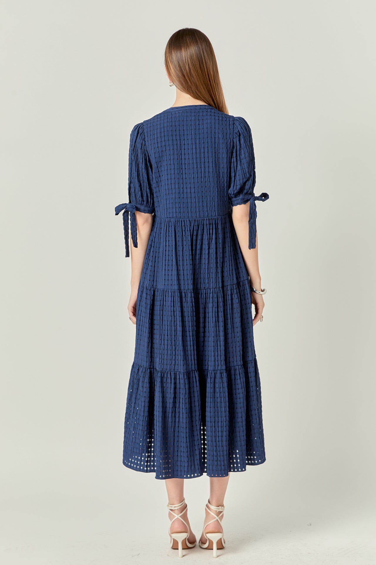 ENGLISH FACTORY - Gingham Tiered Midi Dress - DRESSES available at Objectrare