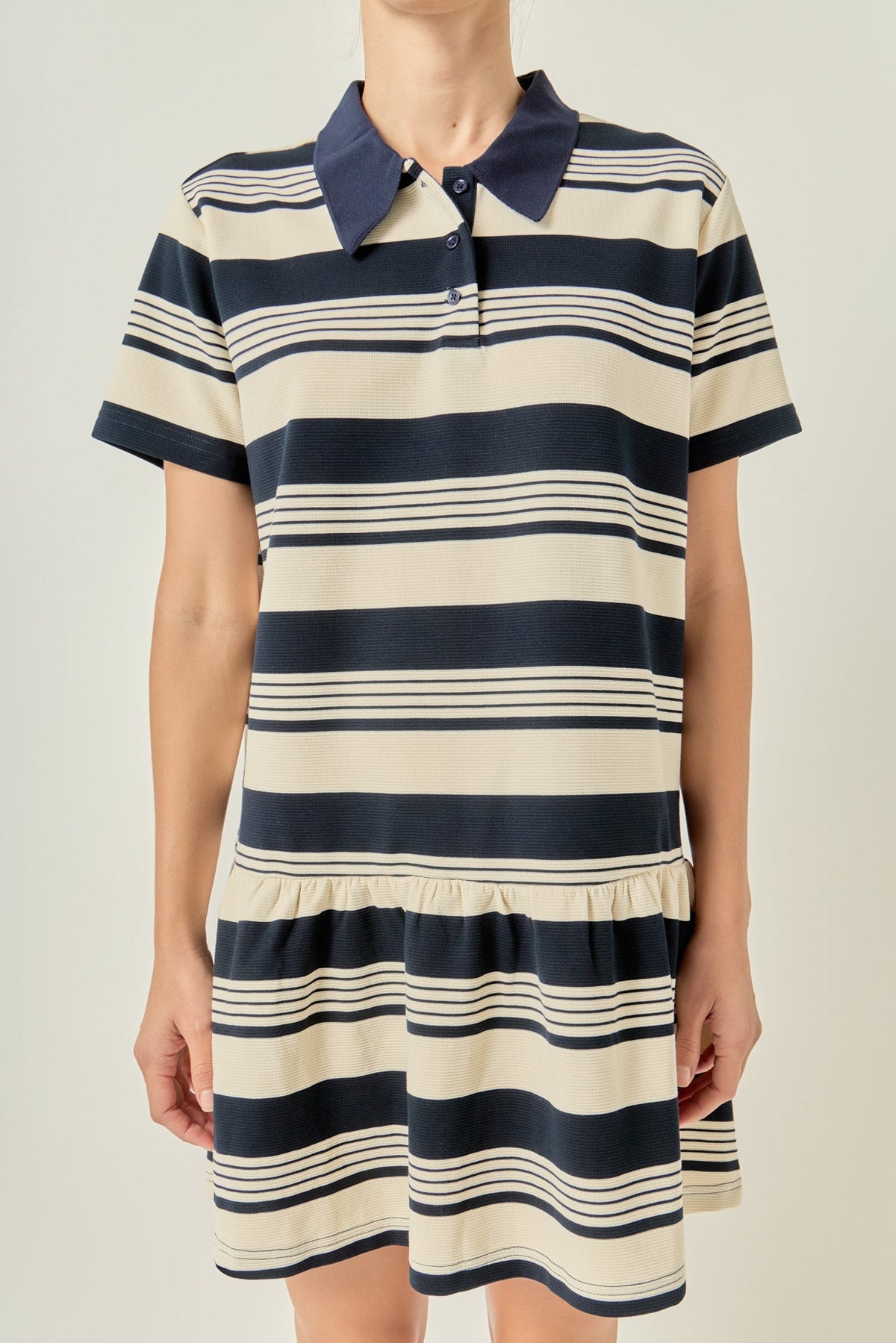 ENGLISH FACTORY - Striped Polo Mini Dress - DRESSES available at Objectrare
