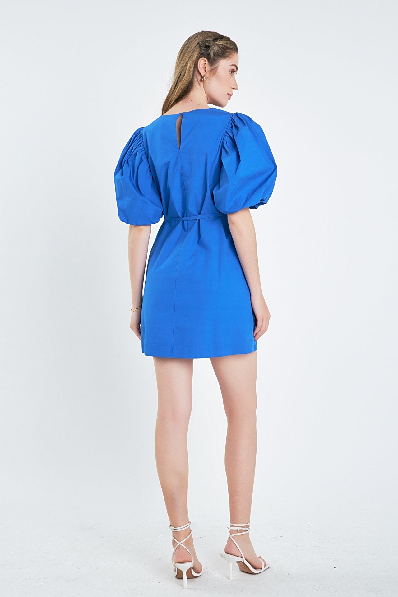 ENGLISH FACTORY - Puff Sleeve A-line Shift Mini Dress - DRESSES available at Objectrare