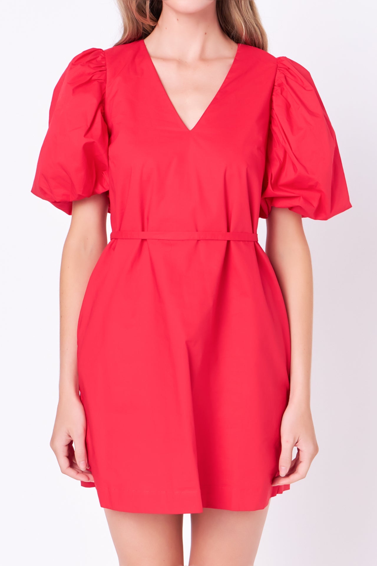 ENGLISH FACTORY - Puff Sleeve A-line Shift Mini Dress - DRESSES available at Objectrare