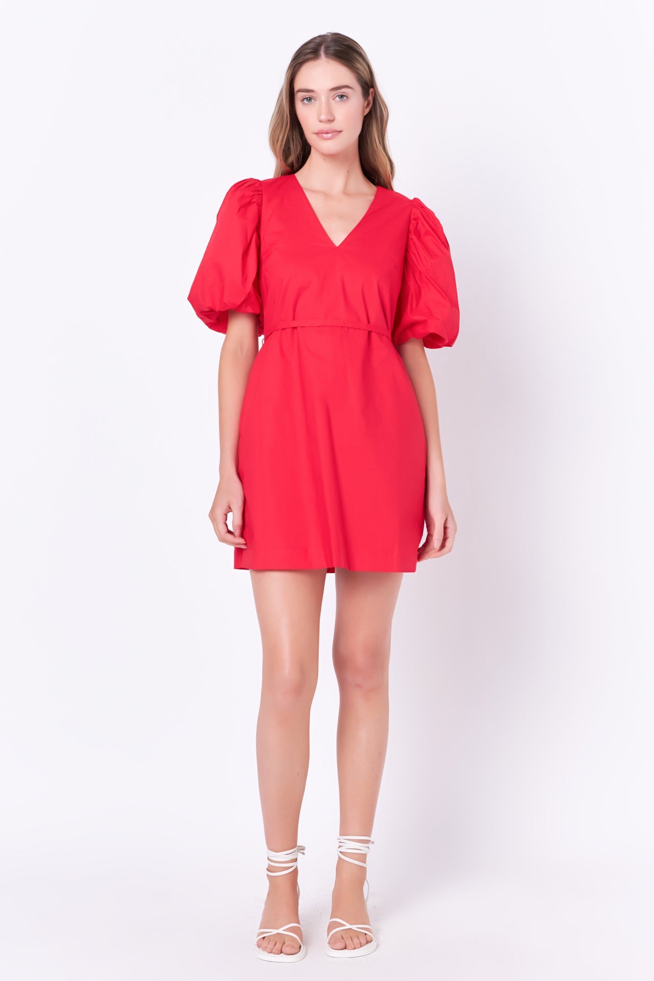 ENGLISH FACTORY - Puff Sleeve A-line Shift Mini Dress - DRESSES available at Objectrare