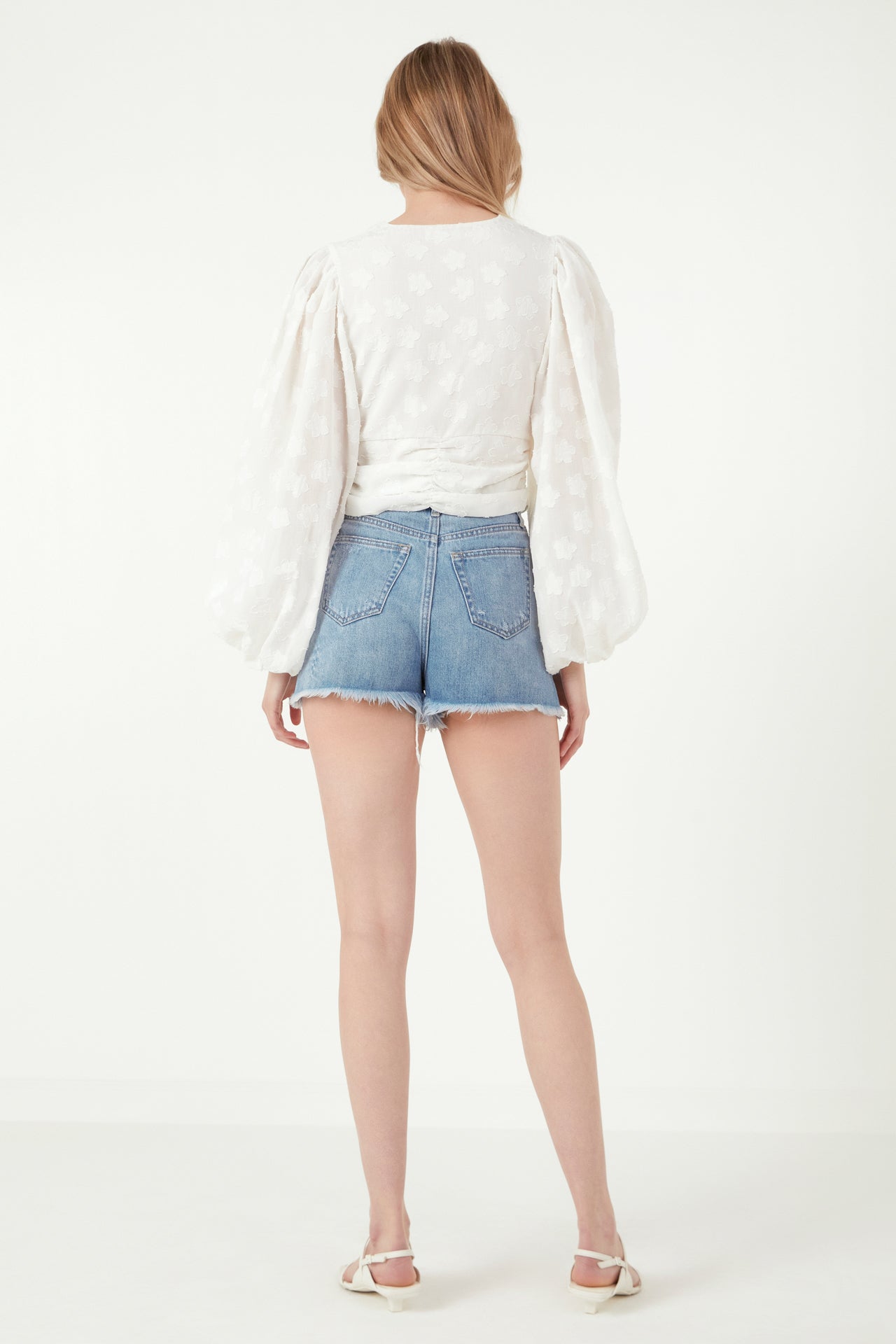 FREE THE ROSES - Floral Embroidered Twist Long Sleeve Top - TOPS available at Objectrare