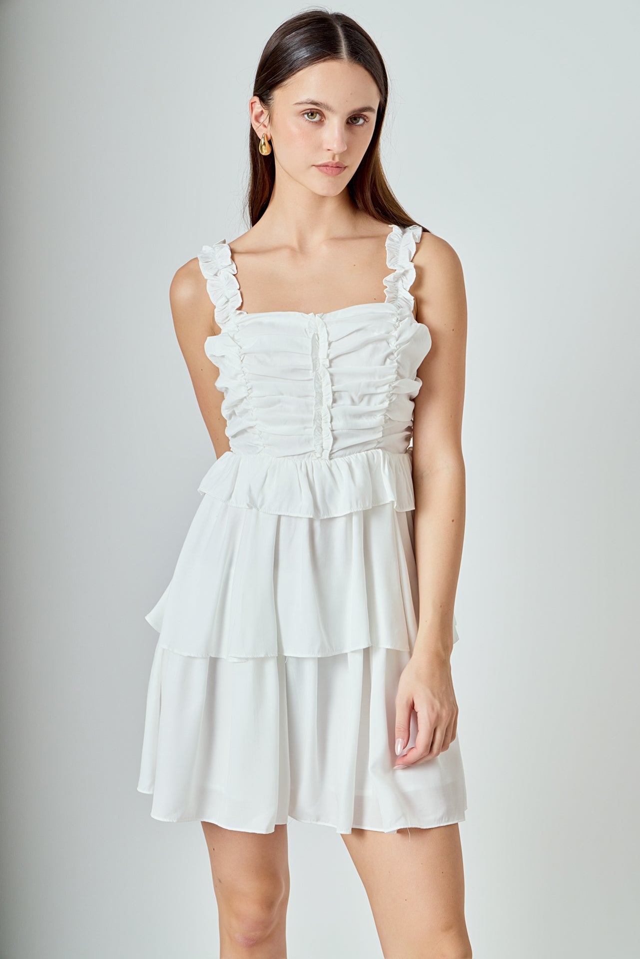 ENDLESS ROSE - Corset Ruched Tiered Mini - DRESSES available at Objectrare