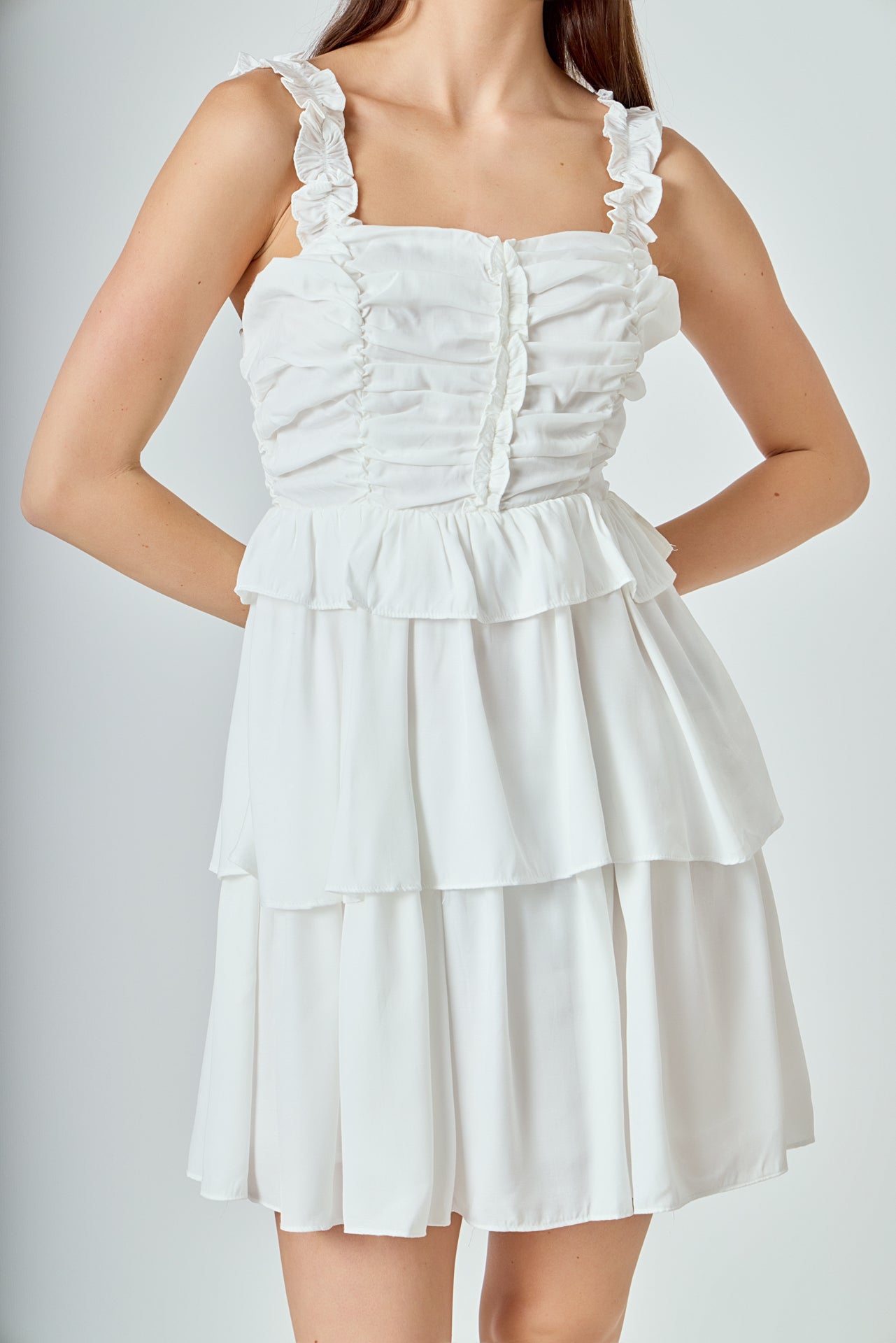 ENDLESS ROSE - Corset Ruched Tiered Mini - DRESSES available at Objectrare