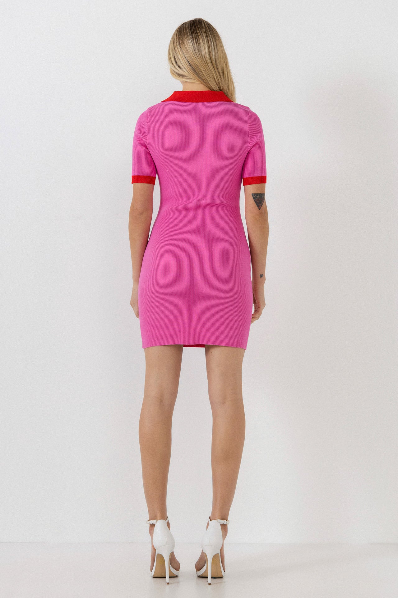 GREY LAB - Collared Colorblock Knit Mini - DRESSES available at Objectrare