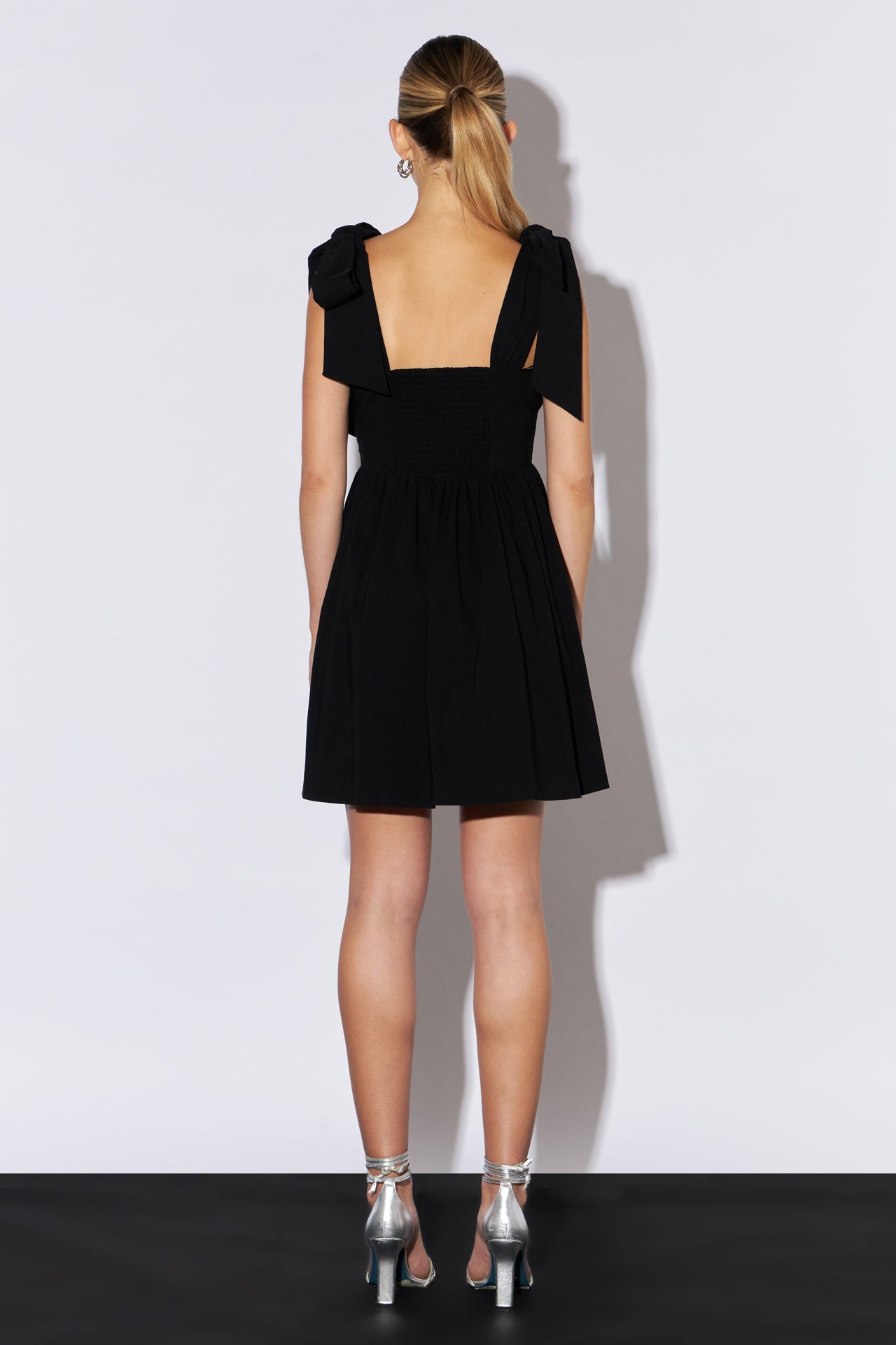 ENDLESS ROSE - Bowed Square Neckline Baby Doll Mini - DRESSES available at Objectrare