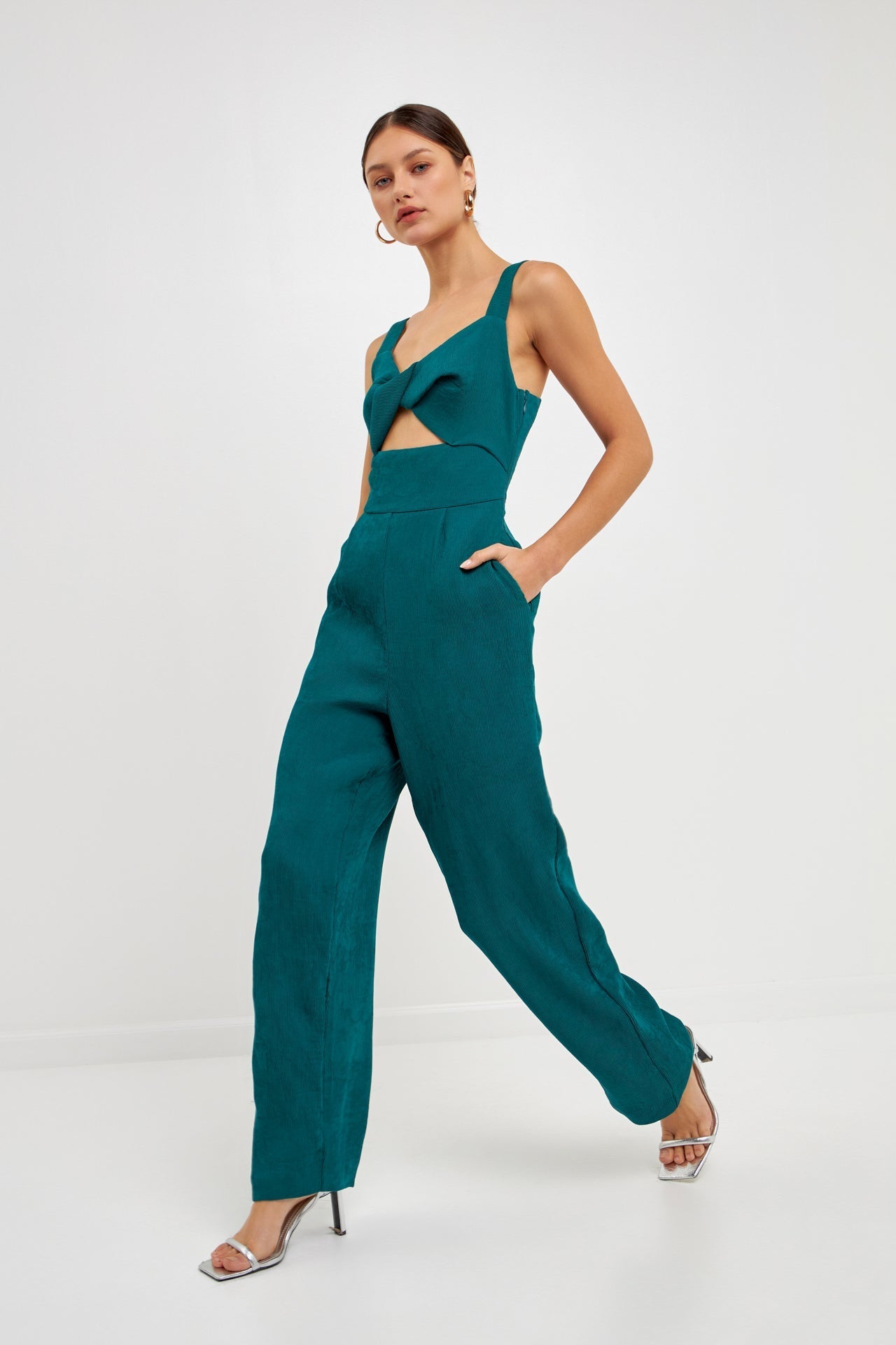 ENDLESS ROSE - Soft Touch Plisse Twist Jumpsuit - JUMPSUITS available at Objectrare