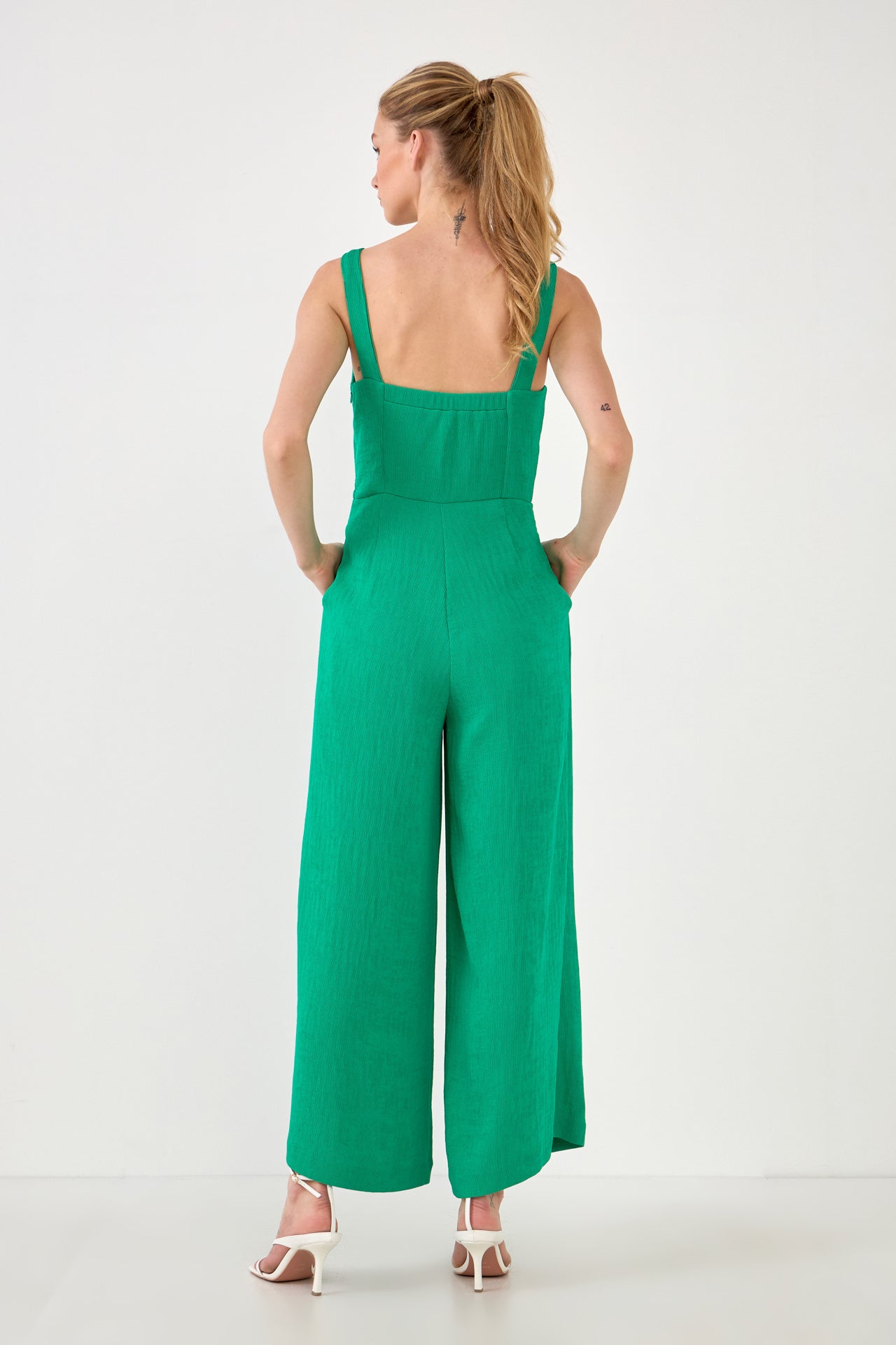 ENDLESS ROSE - Soft Touch Plisse Twist Jumpsuit - JUMPSUITS available at Objectrare