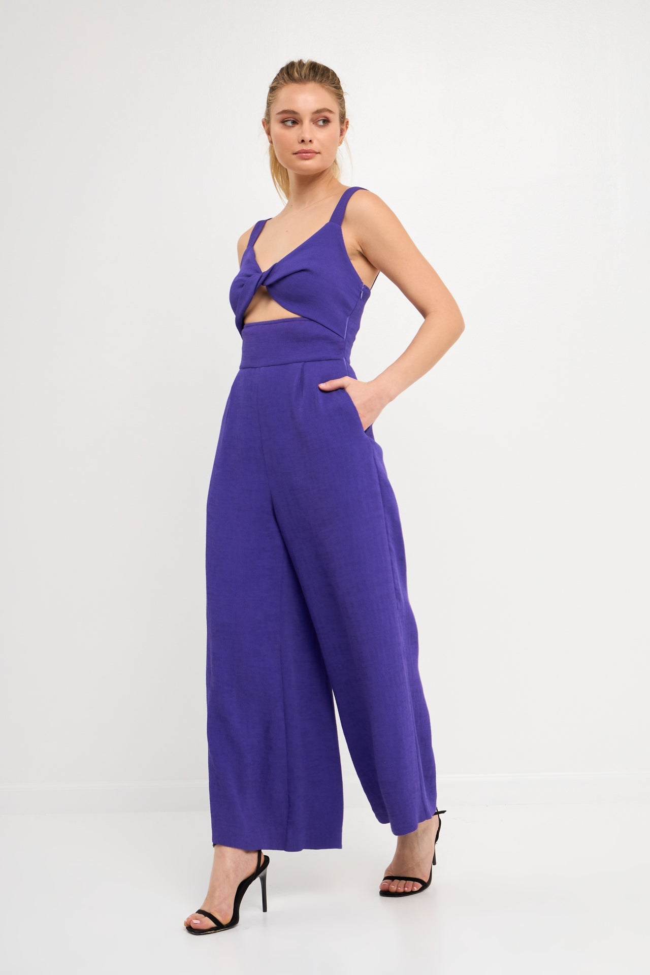 ENDLESS ROSE - Soft Touch Plisse Twist Jumpsuit - JUMPSUITS available at Objectrare