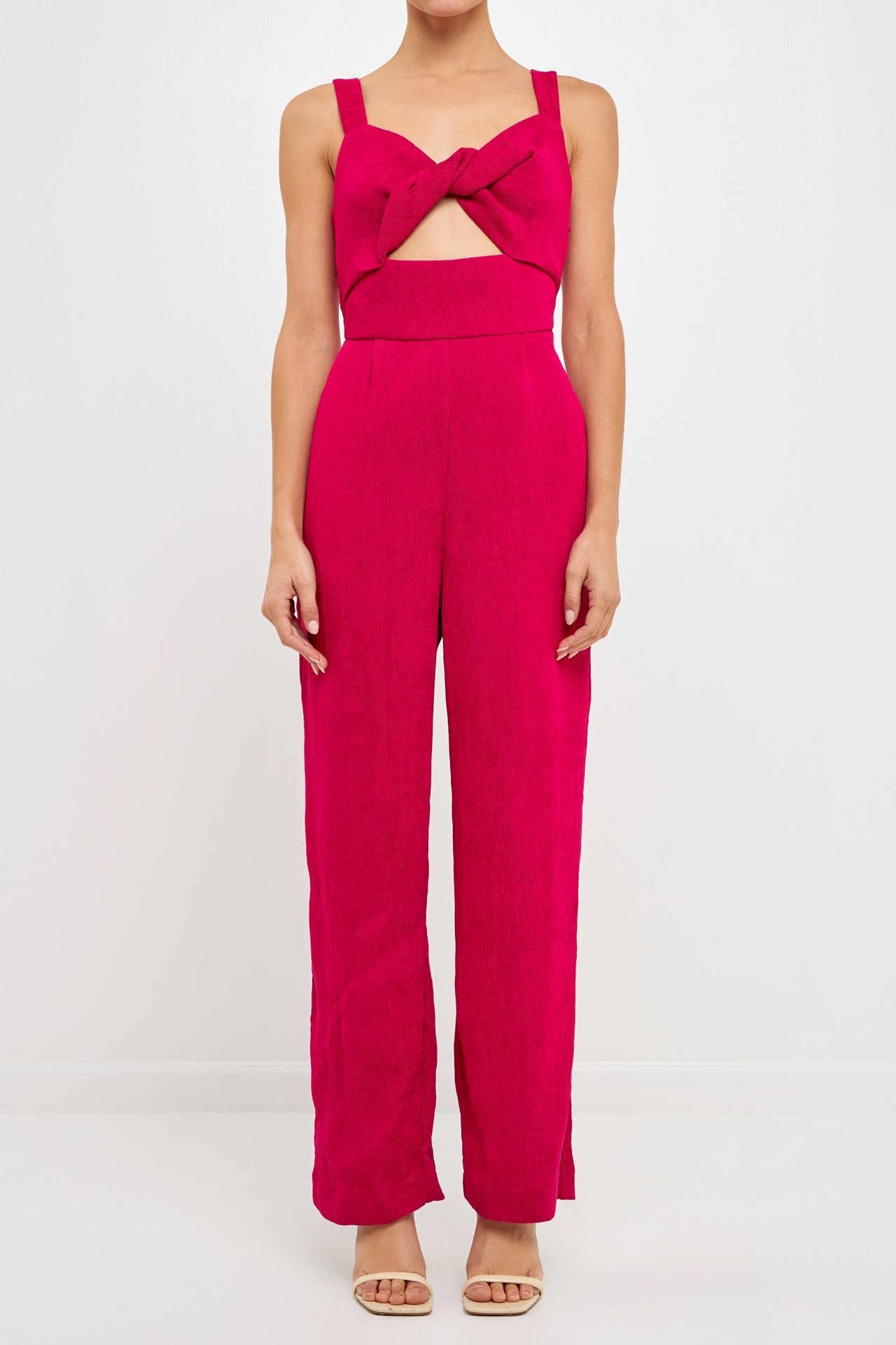 ENDLESS ROSE - Soft Touch Plisse Twist Jumpsuit - JUMPSUITS available at Objectrare