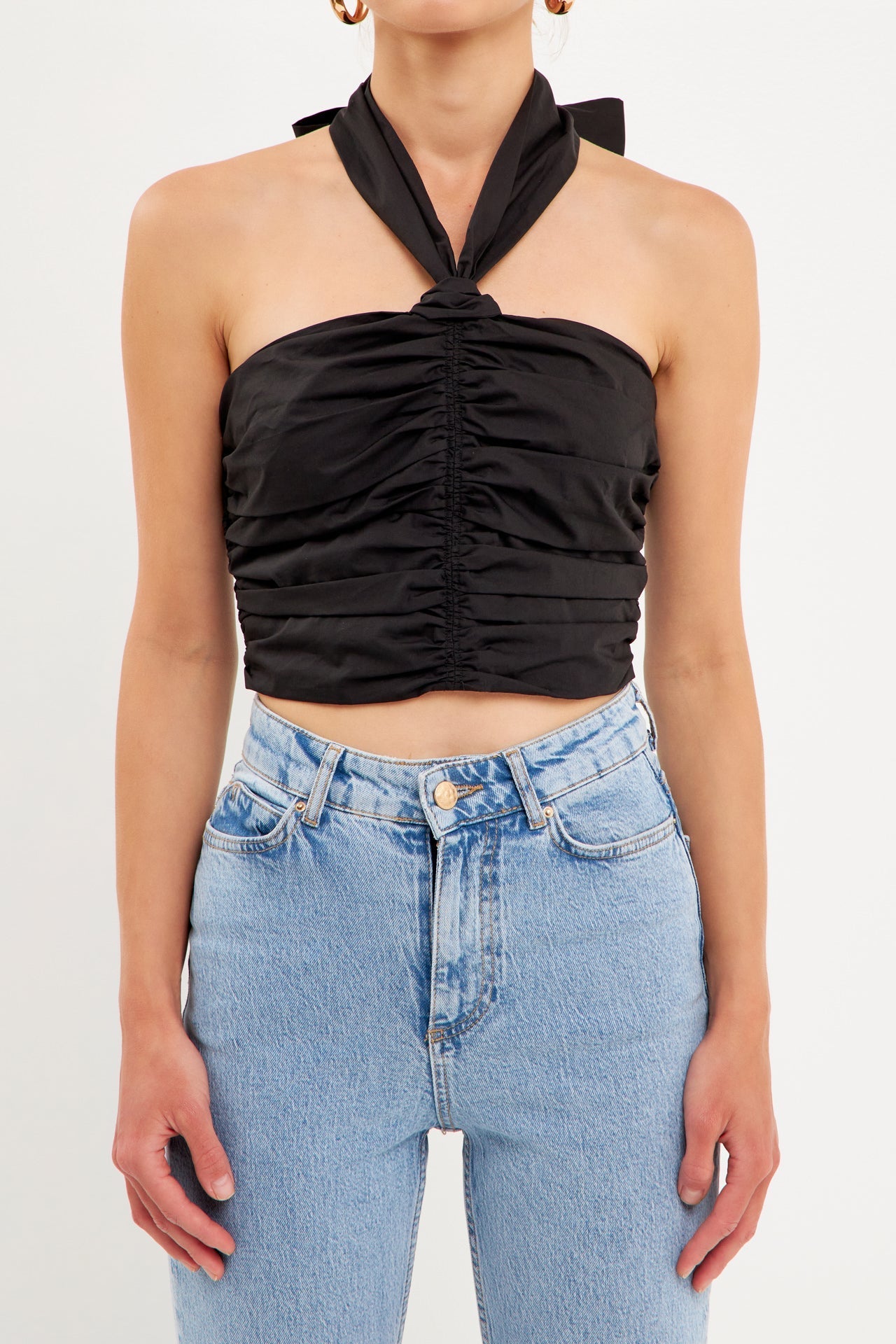 ENDLESS ROSE - Halter Loop Ruched Top - TOPS available at Objectrare