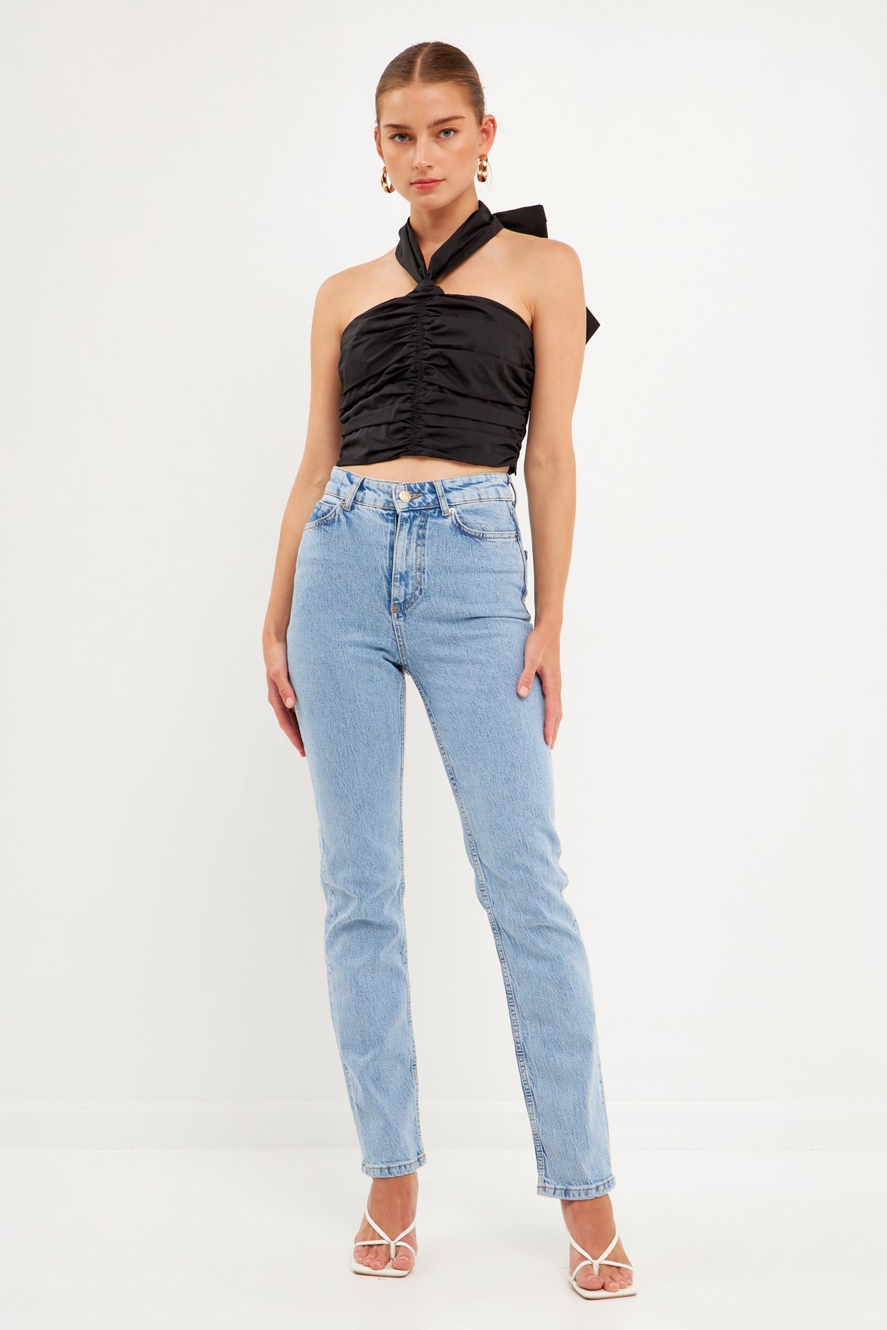 ENDLESS ROSE - Halter Loop Ruched Top - TOPS available at Objectrare