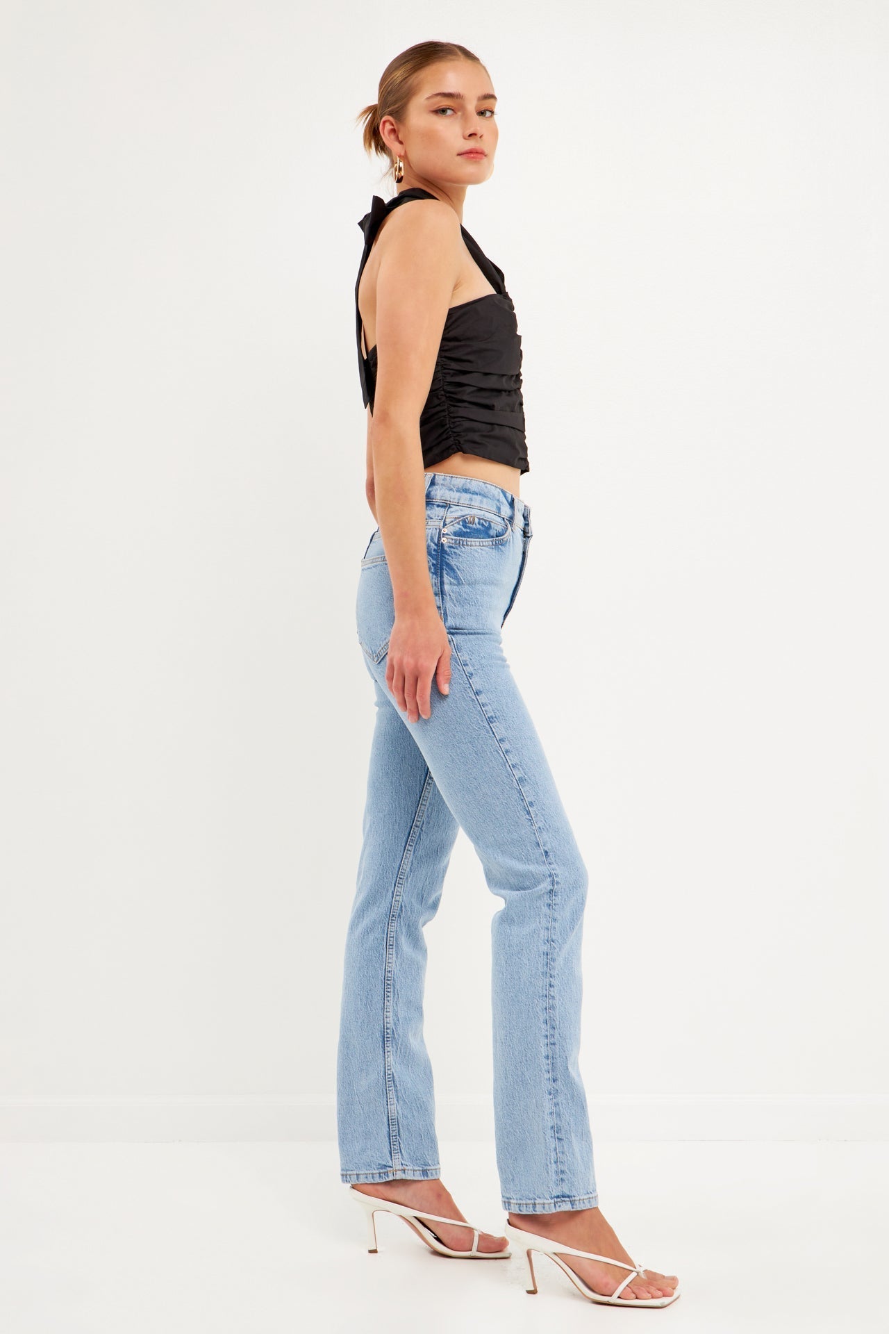 ENDLESS ROSE - Halter Loop Ruched Top - TOPS available at Objectrare