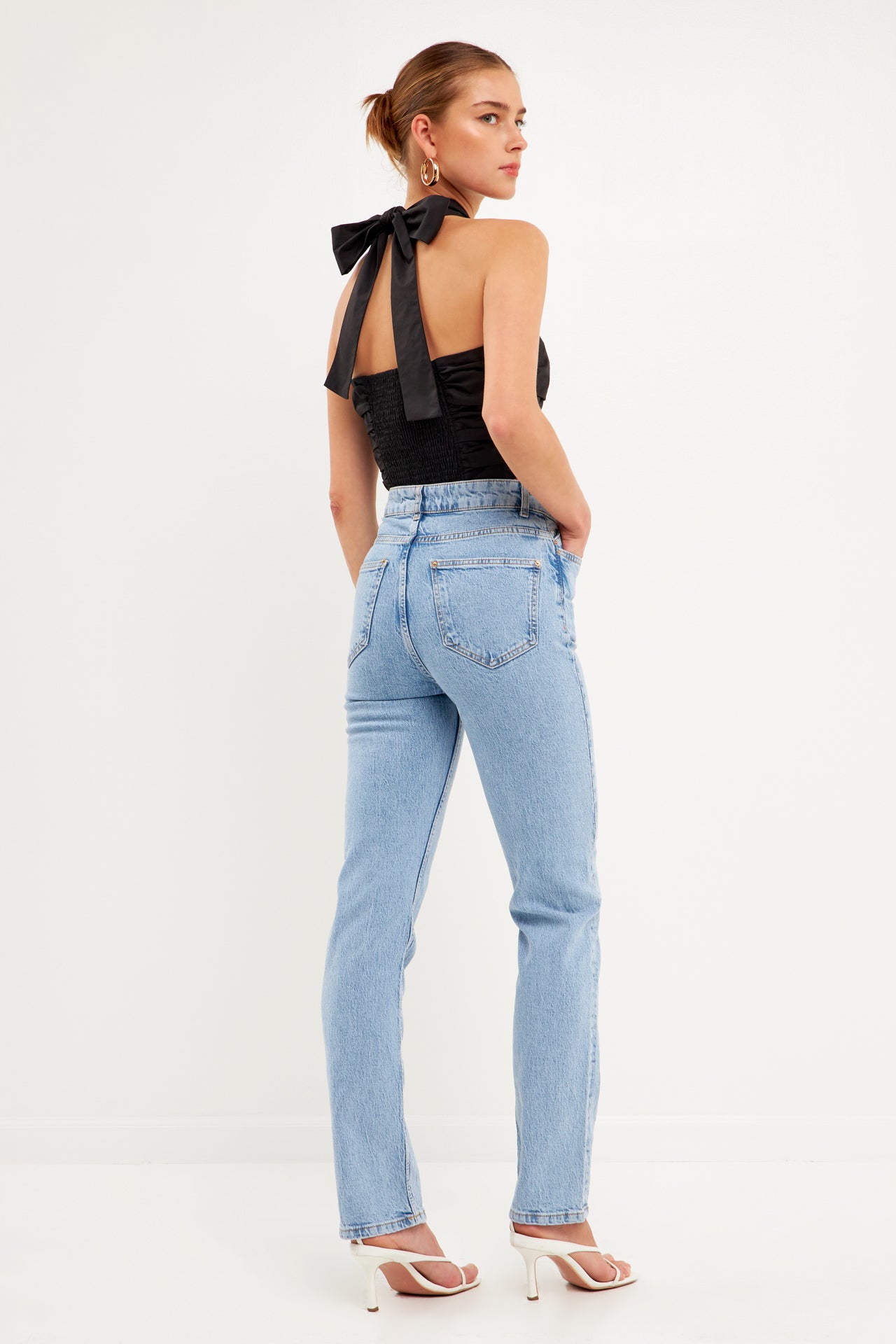 ENDLESS ROSE - Halter Loop Ruched Top - TOPS available at Objectrare