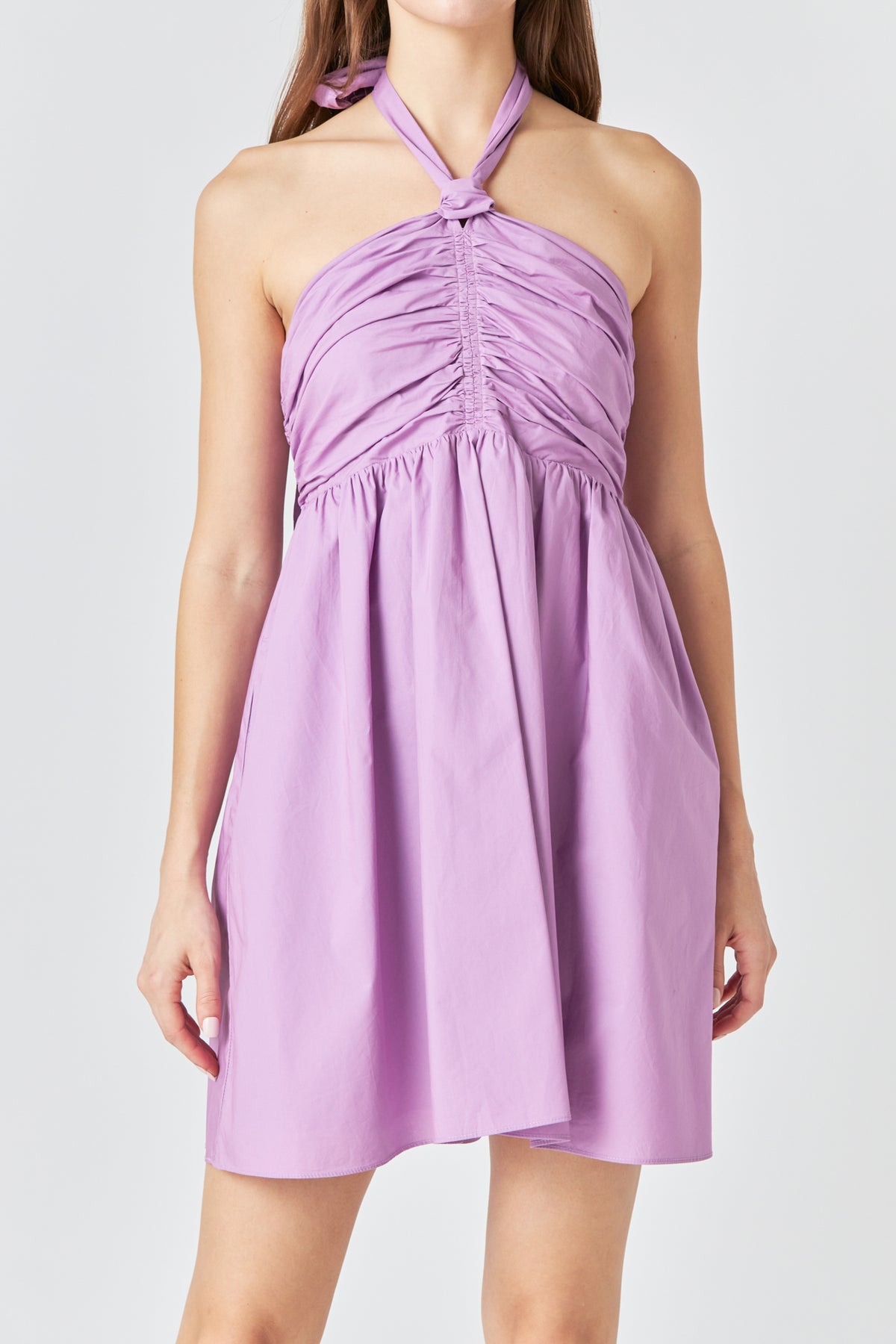 ENDLESS ROSE - Ruched Halter Neck Flounce Dress - DRESSES available at Objectrare