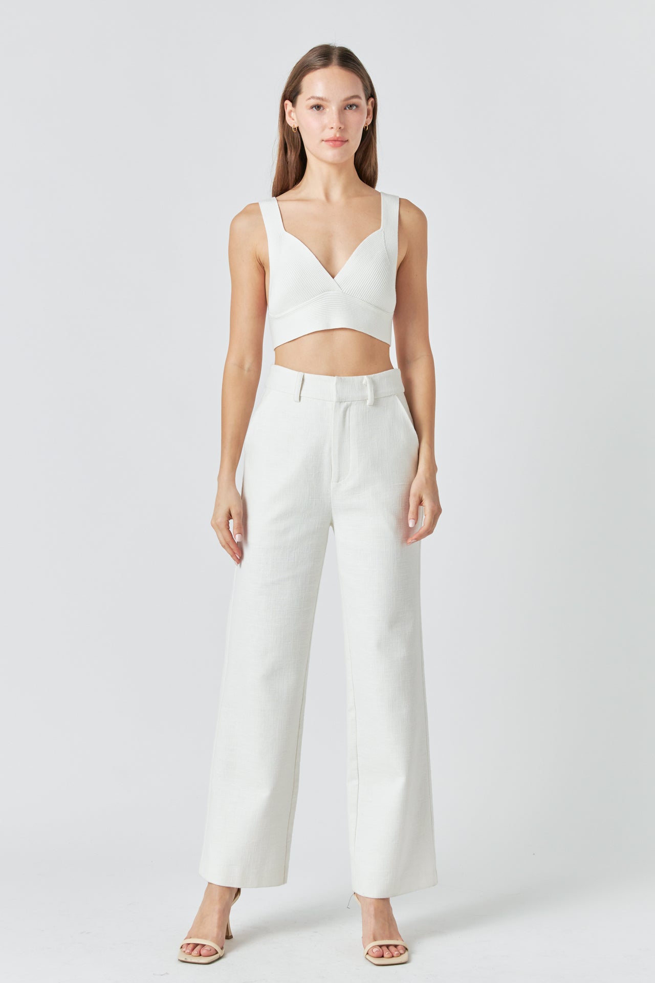 ENDLESS ROSE - Back Tie Elevated Knit Bralette - CAMI TOPS & TANK available at Objectrare