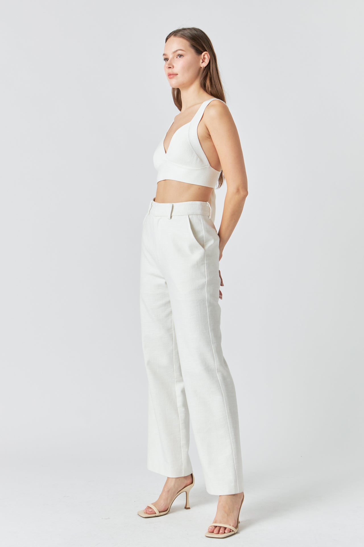 ENDLESS ROSE - Back Tie Elevated Knit Bralette - CAMI TOPS & TANK available at Objectrare
