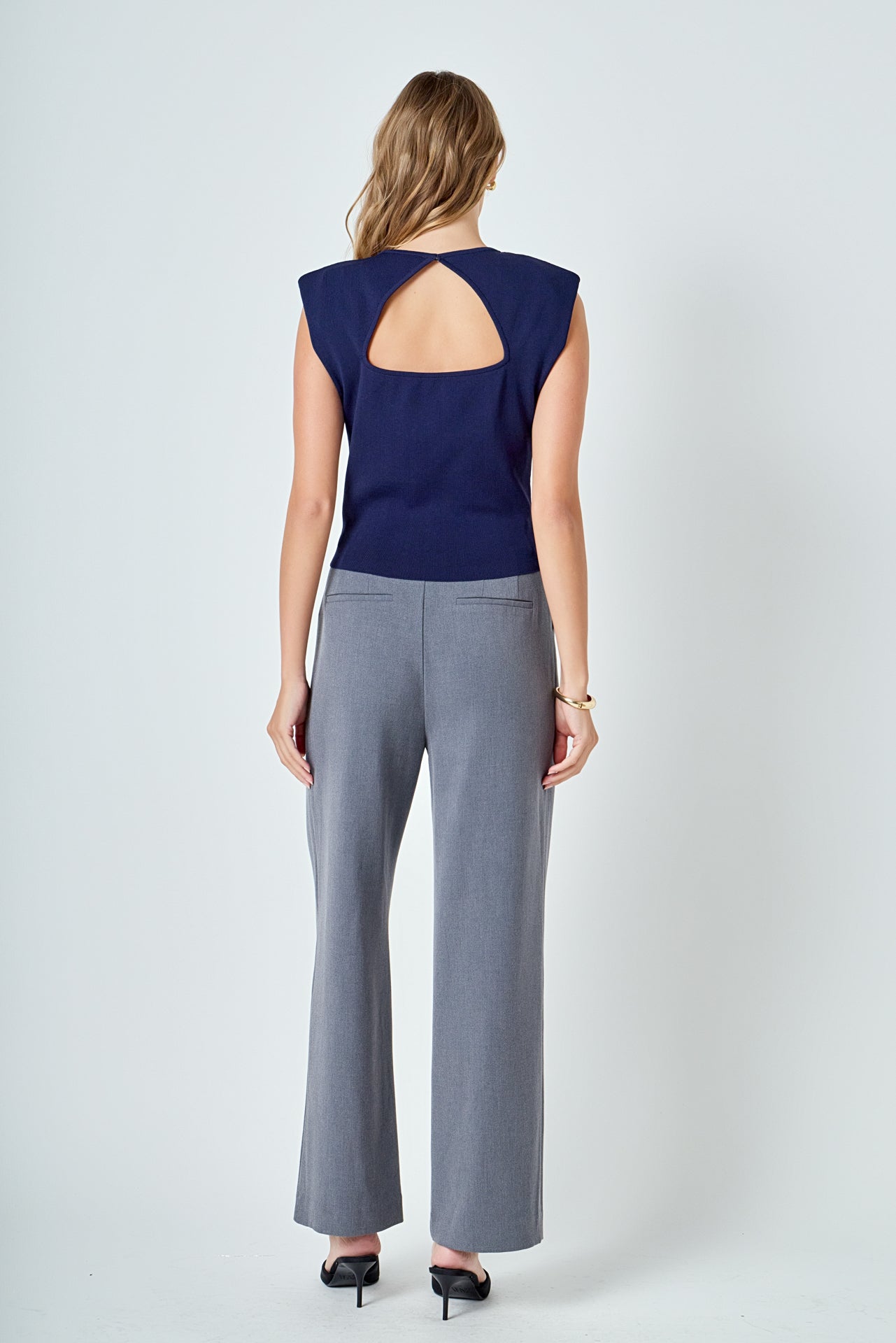 ENDLESS ROSE - Elevated Solid Knit Padded Top - TOPS available at Objectrare