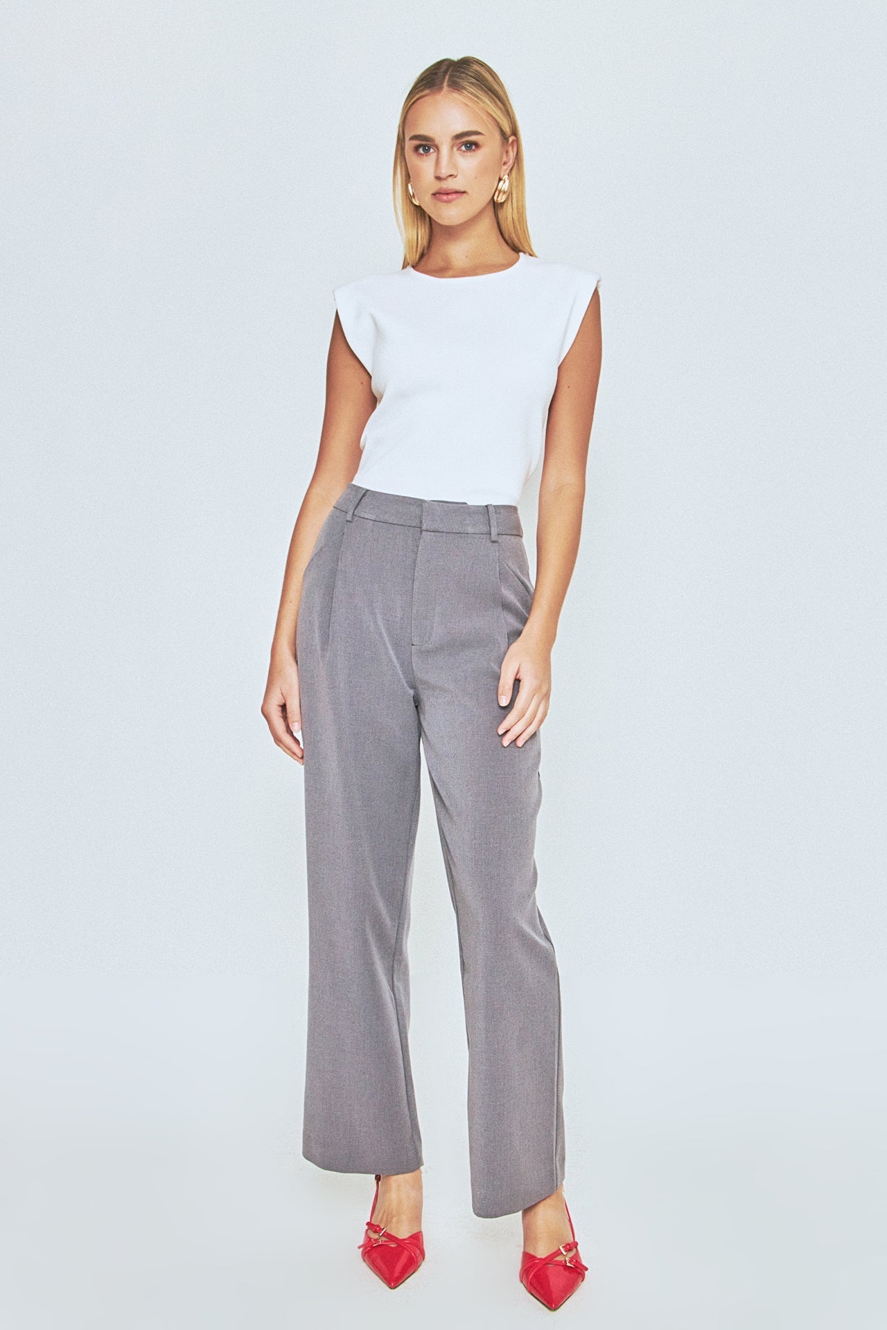 ENDLESS ROSE - Elevated Solid Knit Padded Top - TOPS available at Objectrare