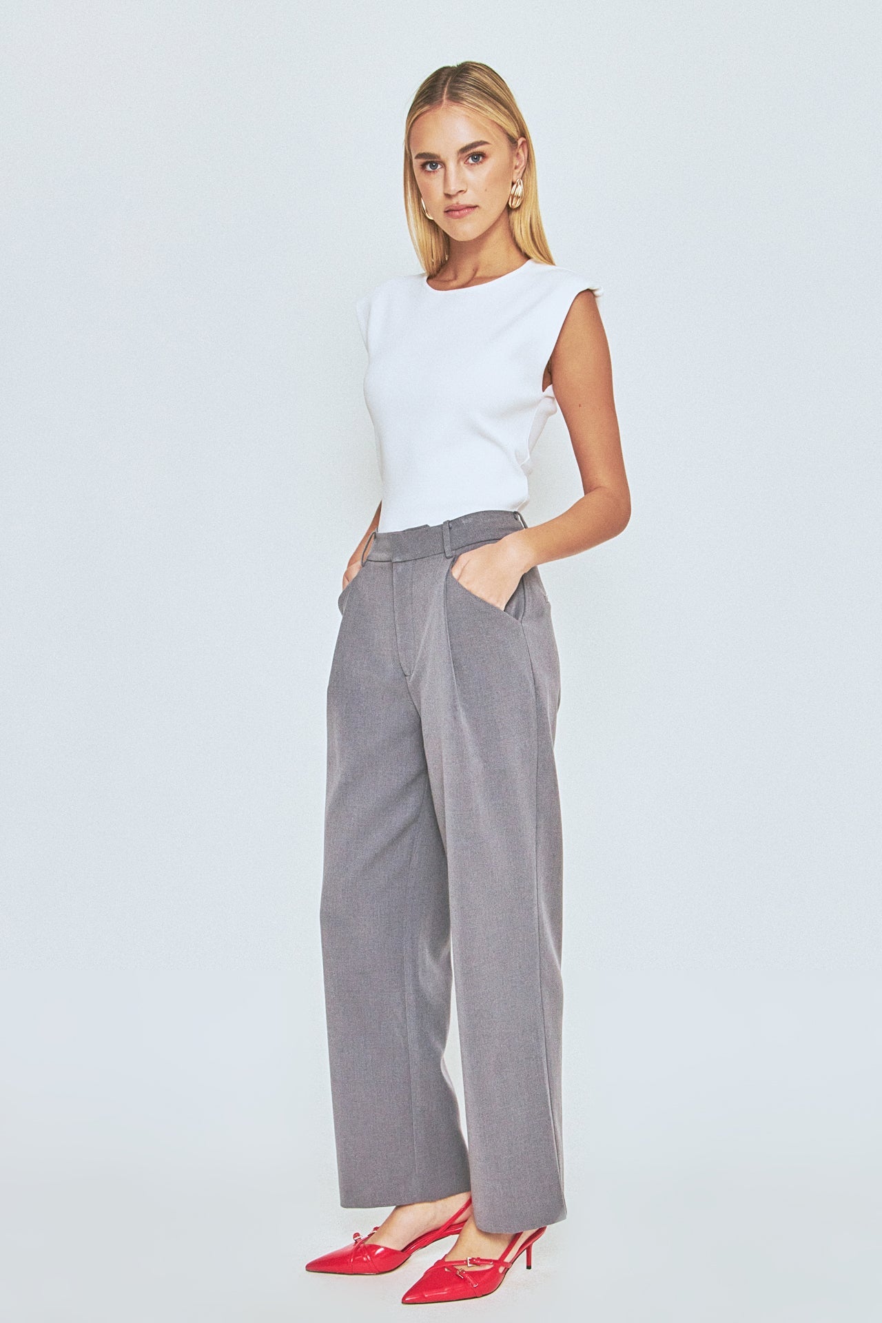 ENDLESS ROSE - Elevated Solid Knit Padded Top - TOPS available at Objectrare