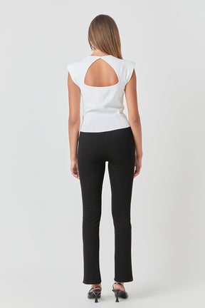 ENDLESS ROSE - Elevated Solid Knit Padded Top - TOPS available at Objectrare