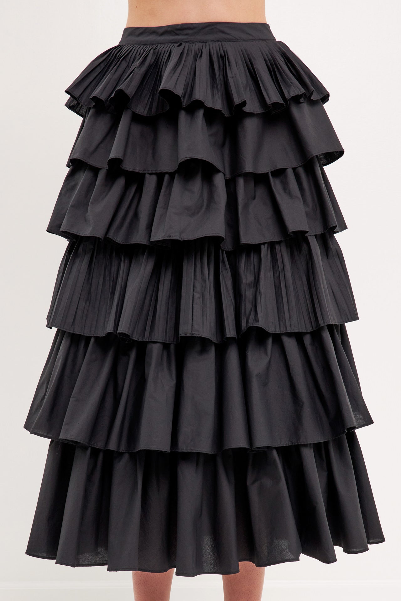 ENGLISH FACTORY - Pleated Combo Maxi Poplin Skirt - SKIRTS available at Objectrare