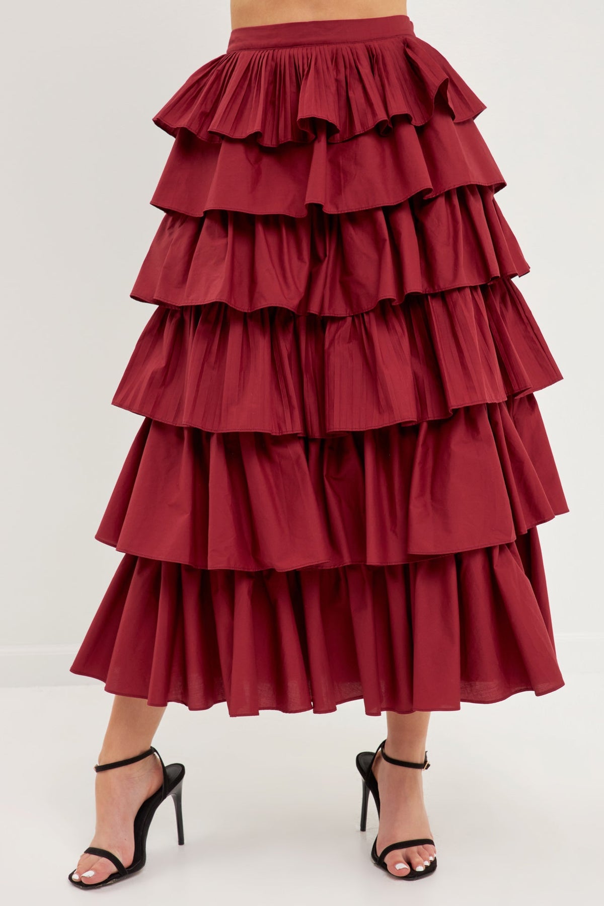 ENGLISH FACTORY - Pleated Combo Maxi Poplin Skirt - SKIRTS available at Objectrare