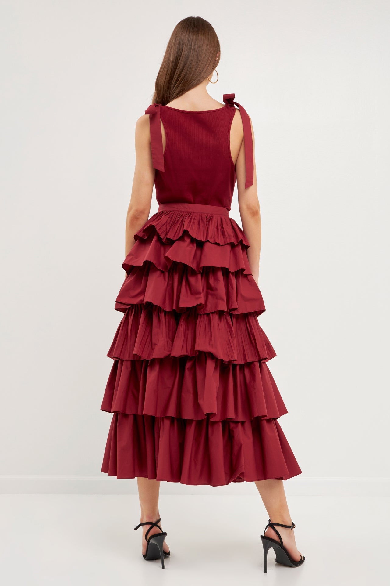 ENGLISH FACTORY - Pleated Combo Maxi Poplin Skirt - SKIRTS available at Objectrare