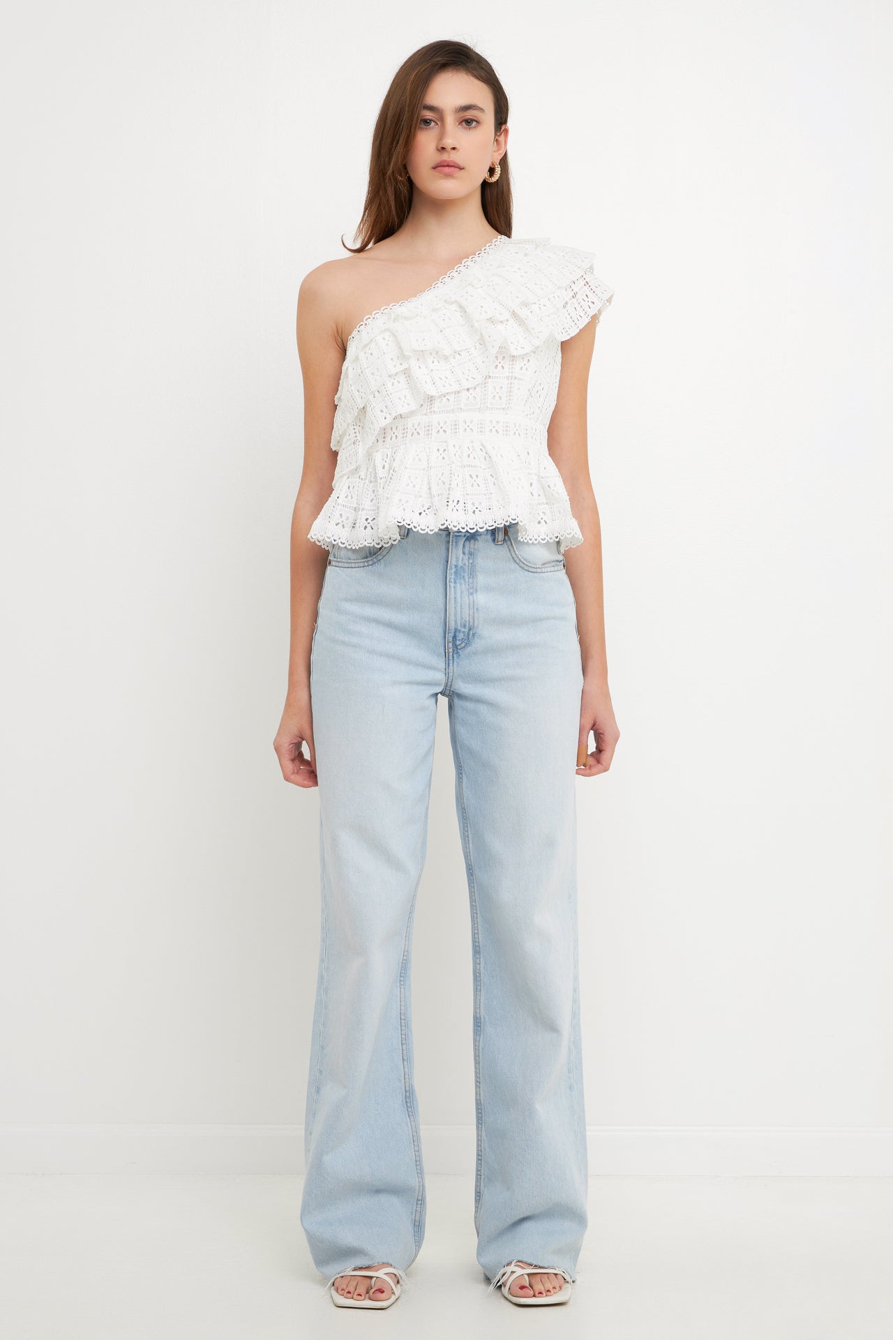 ENDLESS ROSE - One Shoulder Square Laced Top - TOPS available at Objectrare