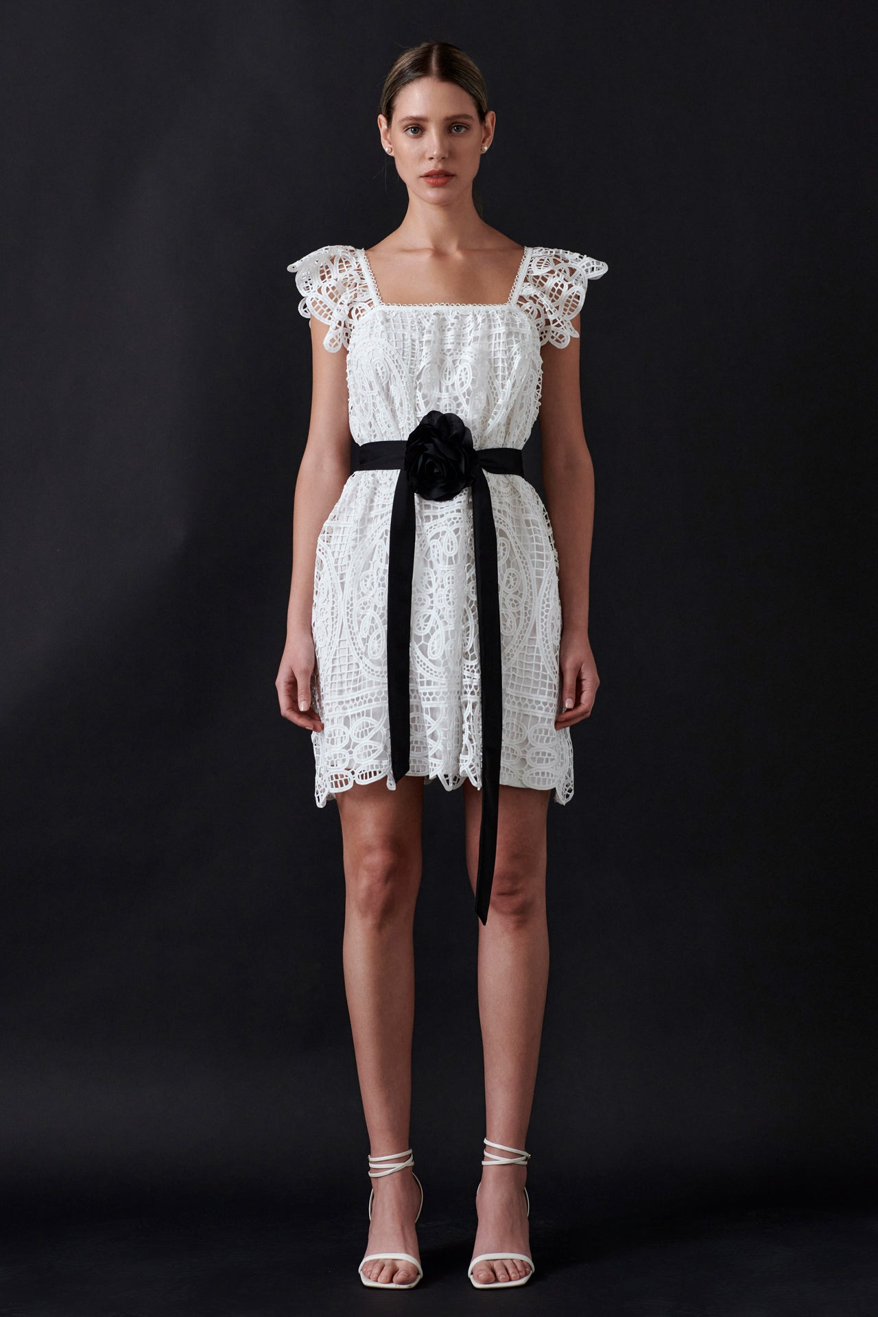 knee length dresses for ladies Endless Rose Women's Flounce Laced Mini Dress