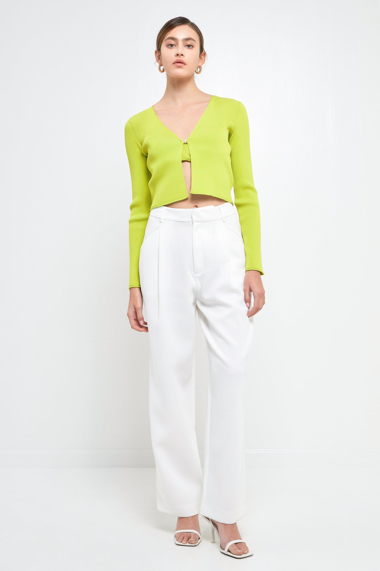 ENDLESS ROSE - Single Button Fine Rib Cardigan - SWEATERS & KNITS available at Objectrare