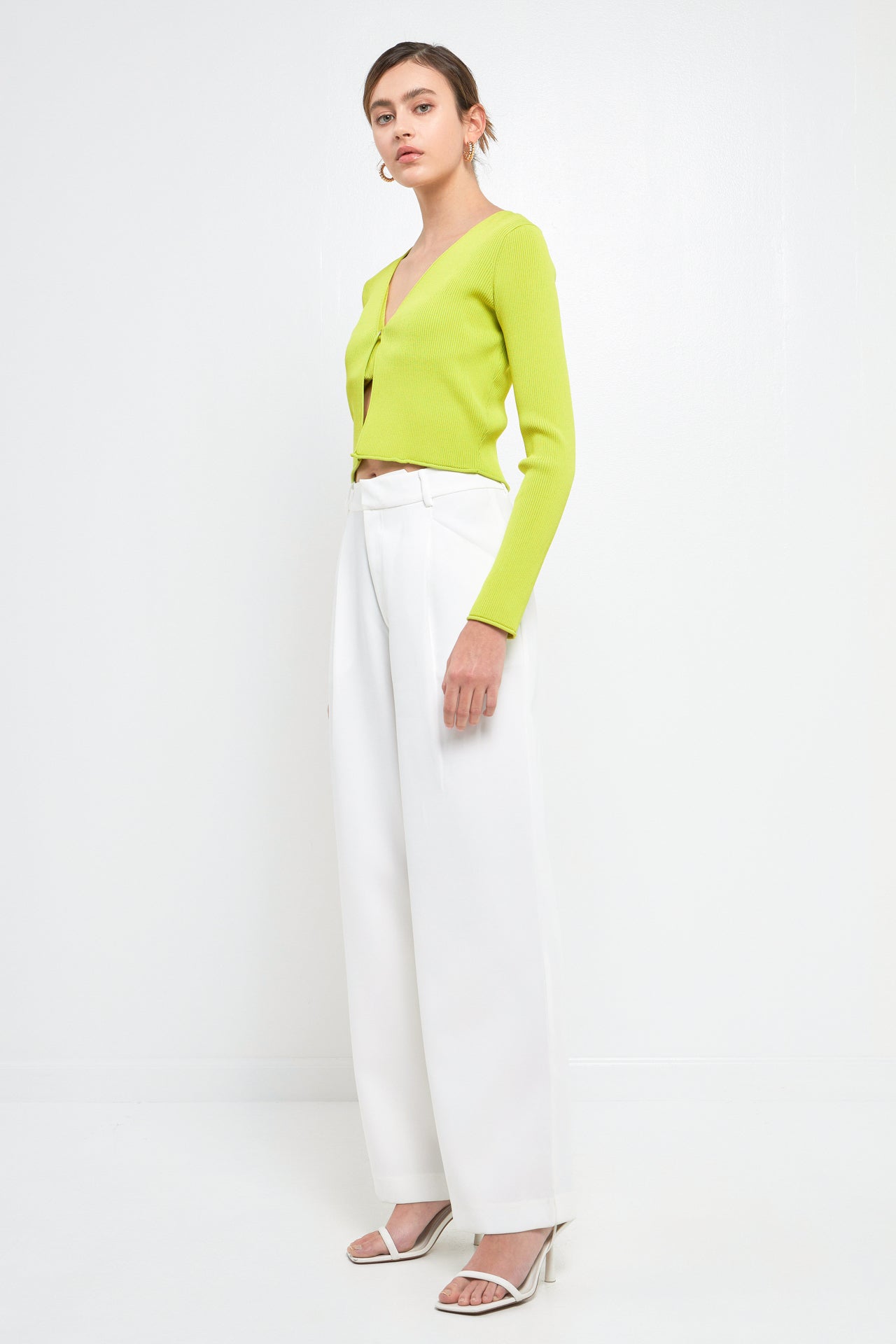 ENDLESS ROSE - Single Button Fine Rib Cardigan - SWEATERS & KNITS available at Objectrare