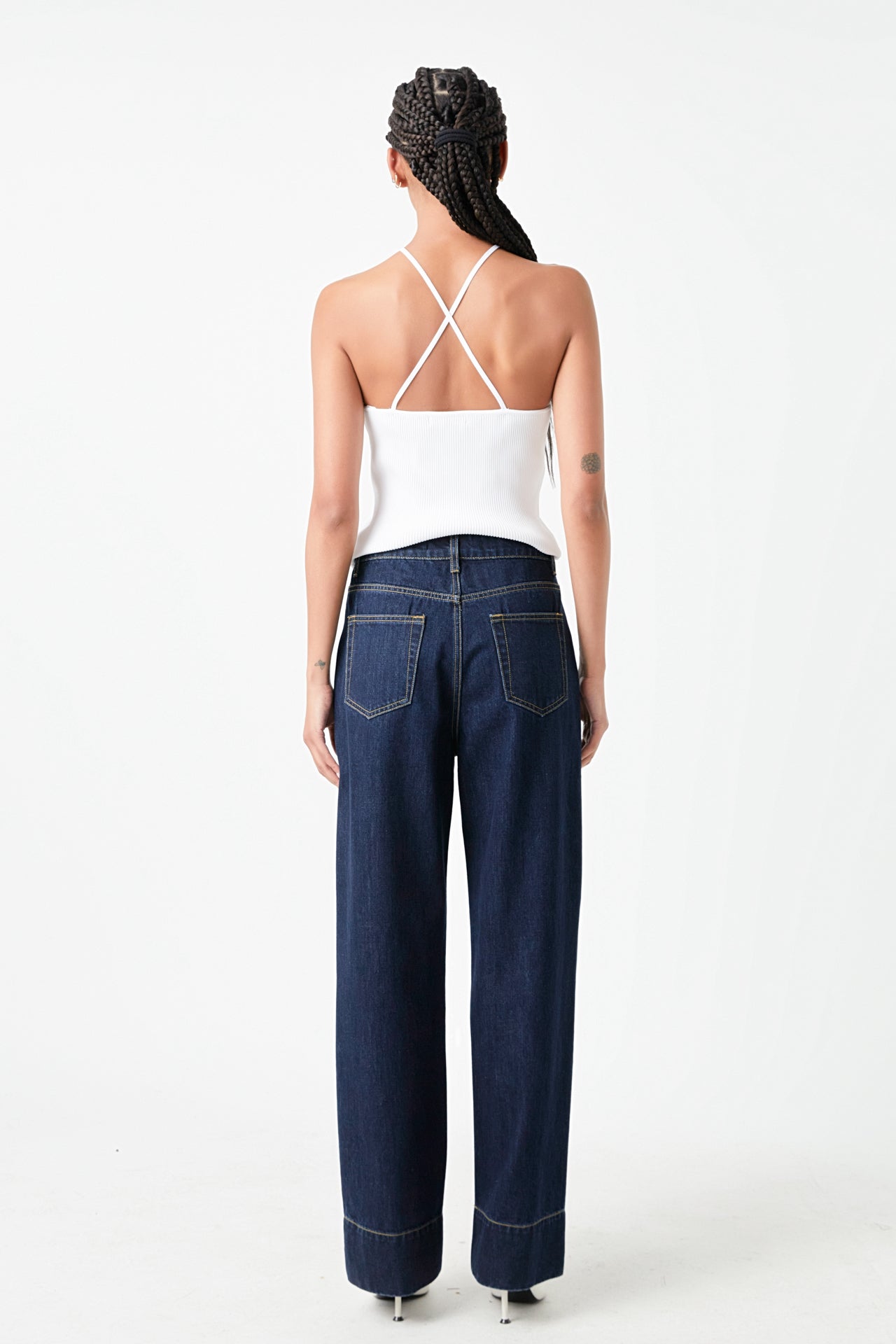 GREY LAB - Crossover Skinny Rib Knit Top - TOPS available at Objectrare