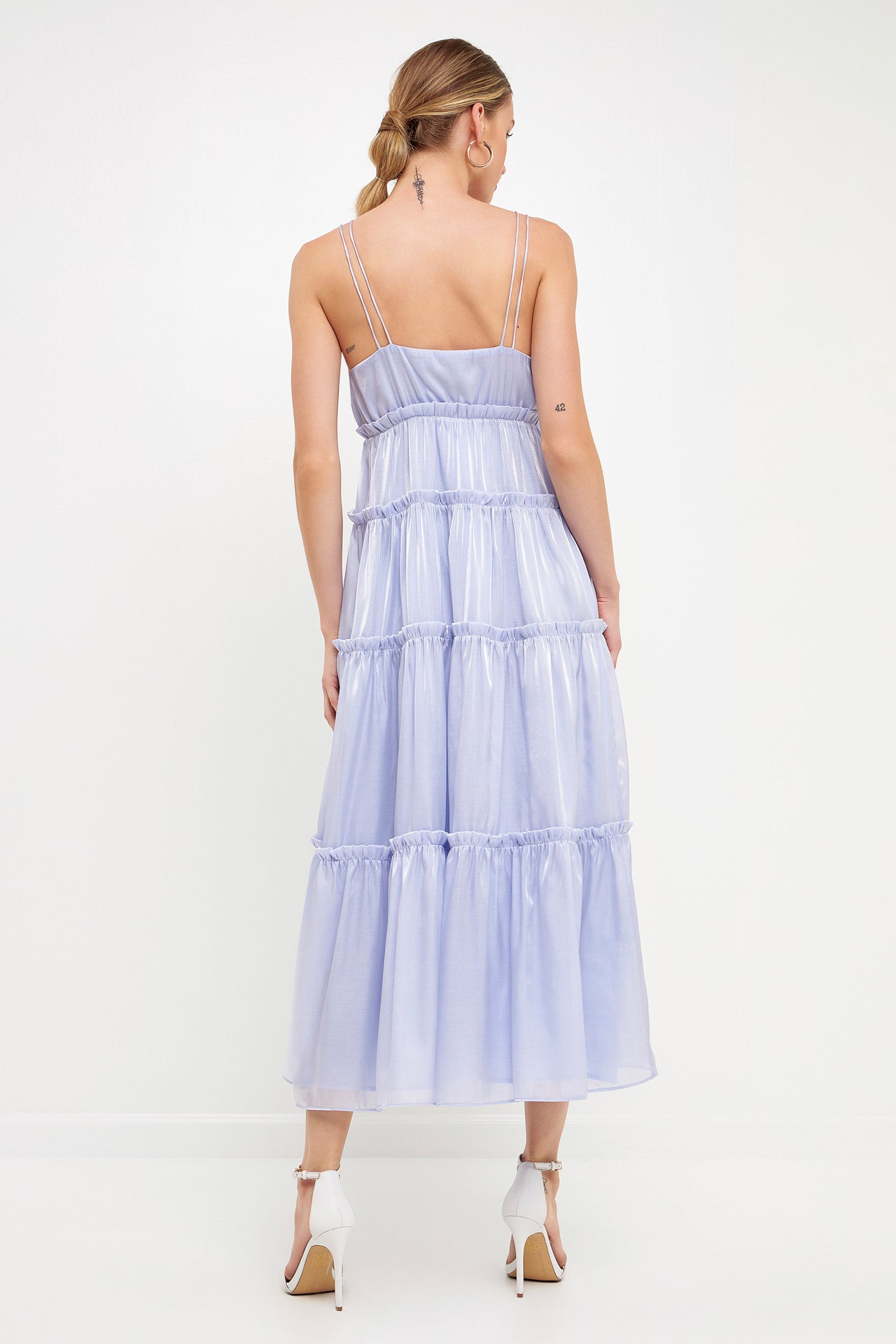 ENDLESS ROSE - Light Sheen Front Tie Maxi Gown - DRESSES available at Objectrare