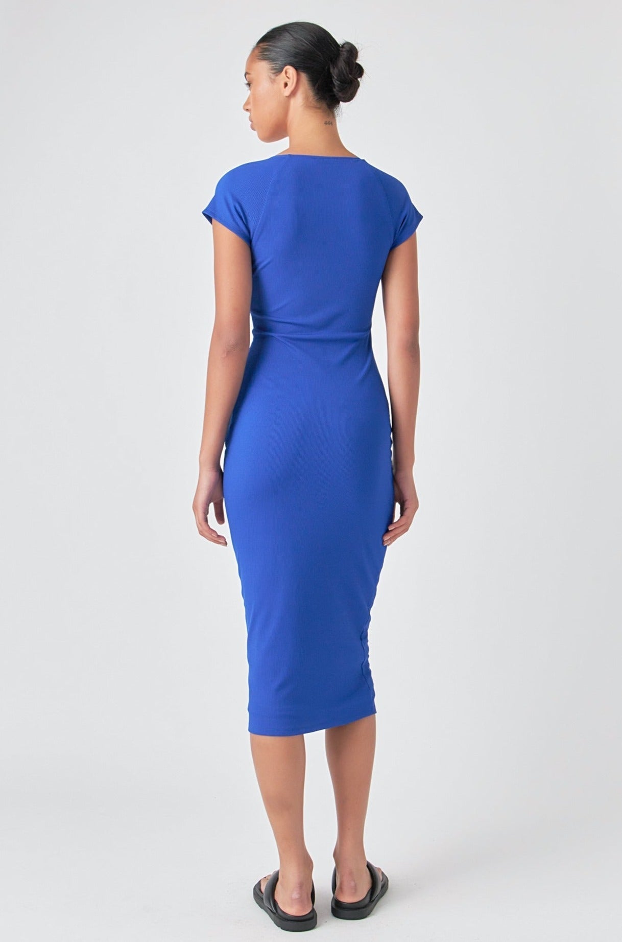 GREY LAB - Cap Sleeve Front Haltered Midi Dress - DRESSES available at Objectrare