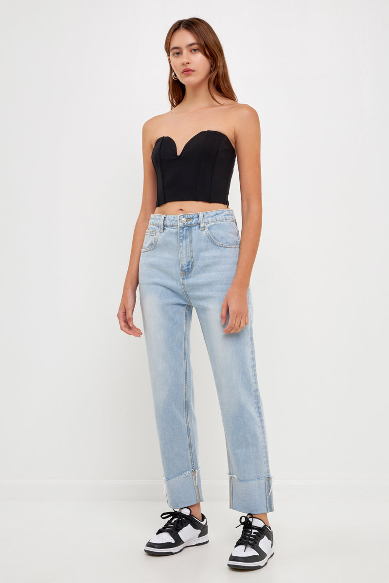 GREY LAB - Sweetheart Corset Tube Top - TOPS available at Objectrare