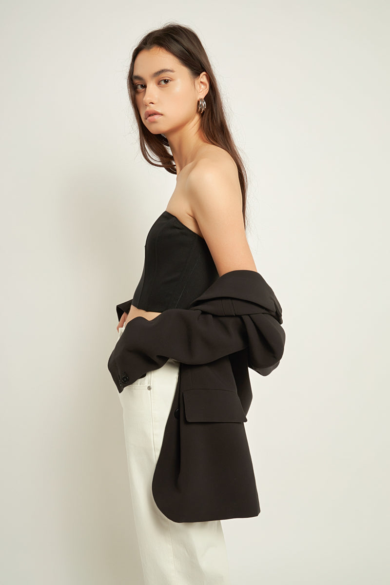 GREY LAB - Sweetheart Corset Tube Top - TOPS available at Objectrare