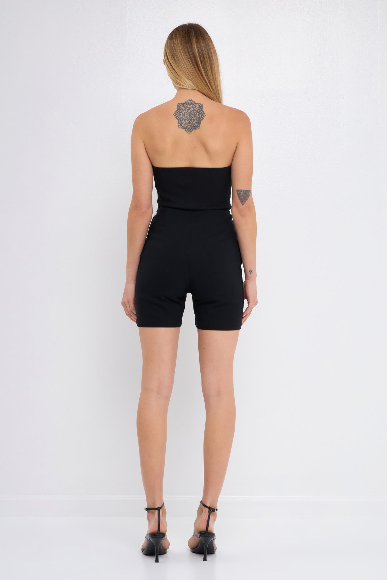 GREY LAB - Strapless Bustier Romper - ROMPERS available at Objectrare