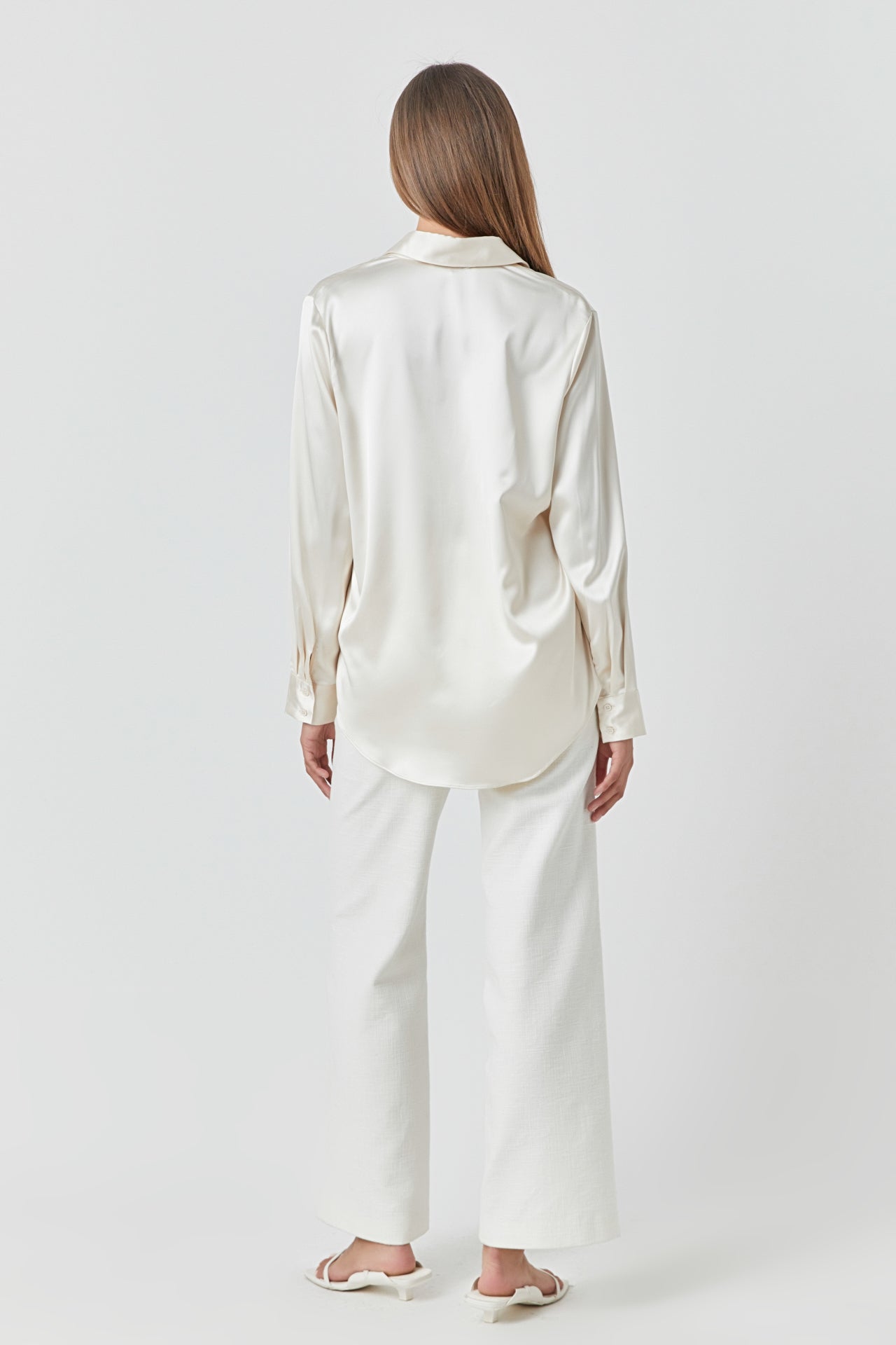 ENDLESS ROSE - Classic Satin Over Shirt - SHIRTS & BLOUSES available at Objectrare