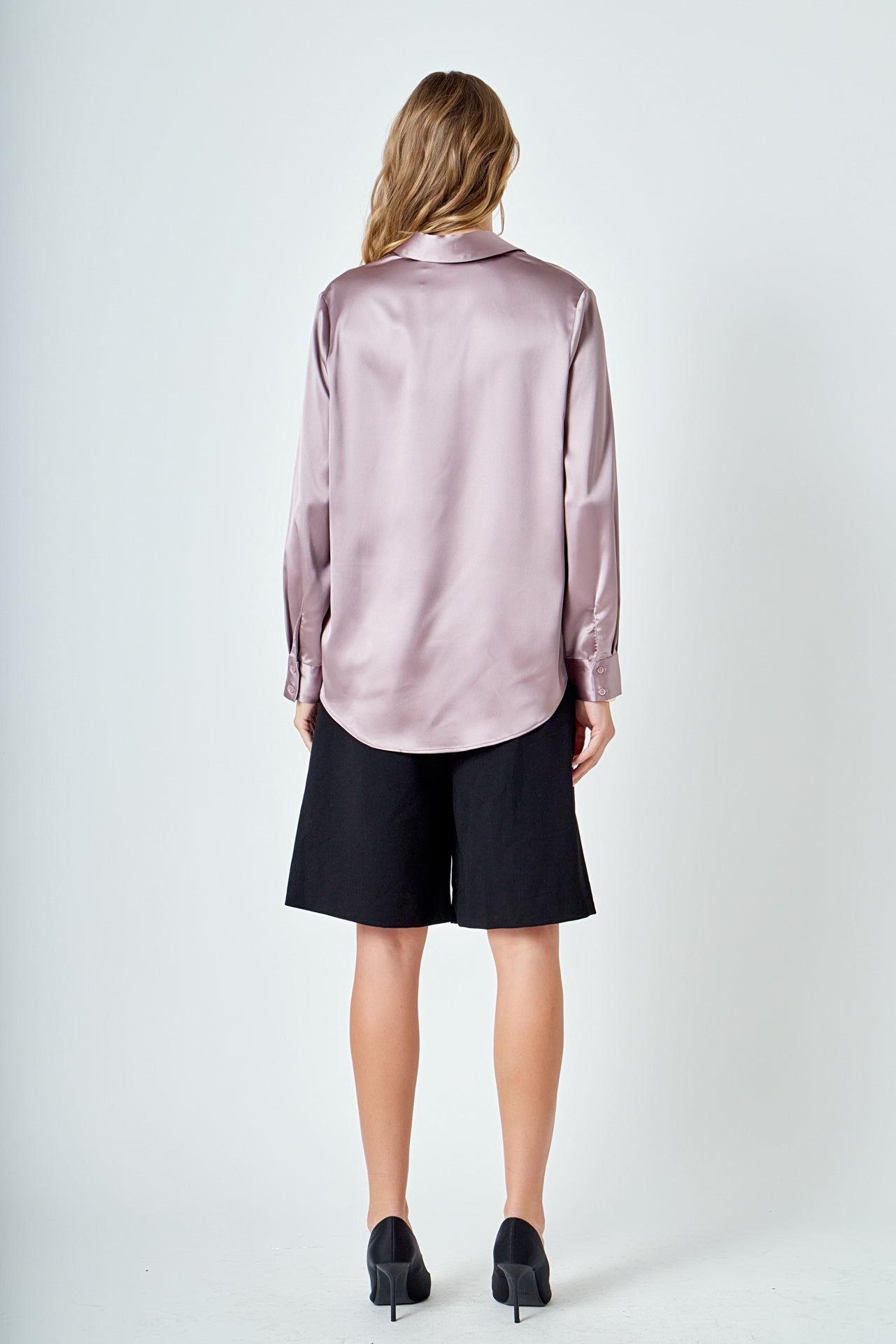 ENDLESS ROSE - Classic Satin Over Shirt - SHIRTS & BLOUSES available at Objectrare
