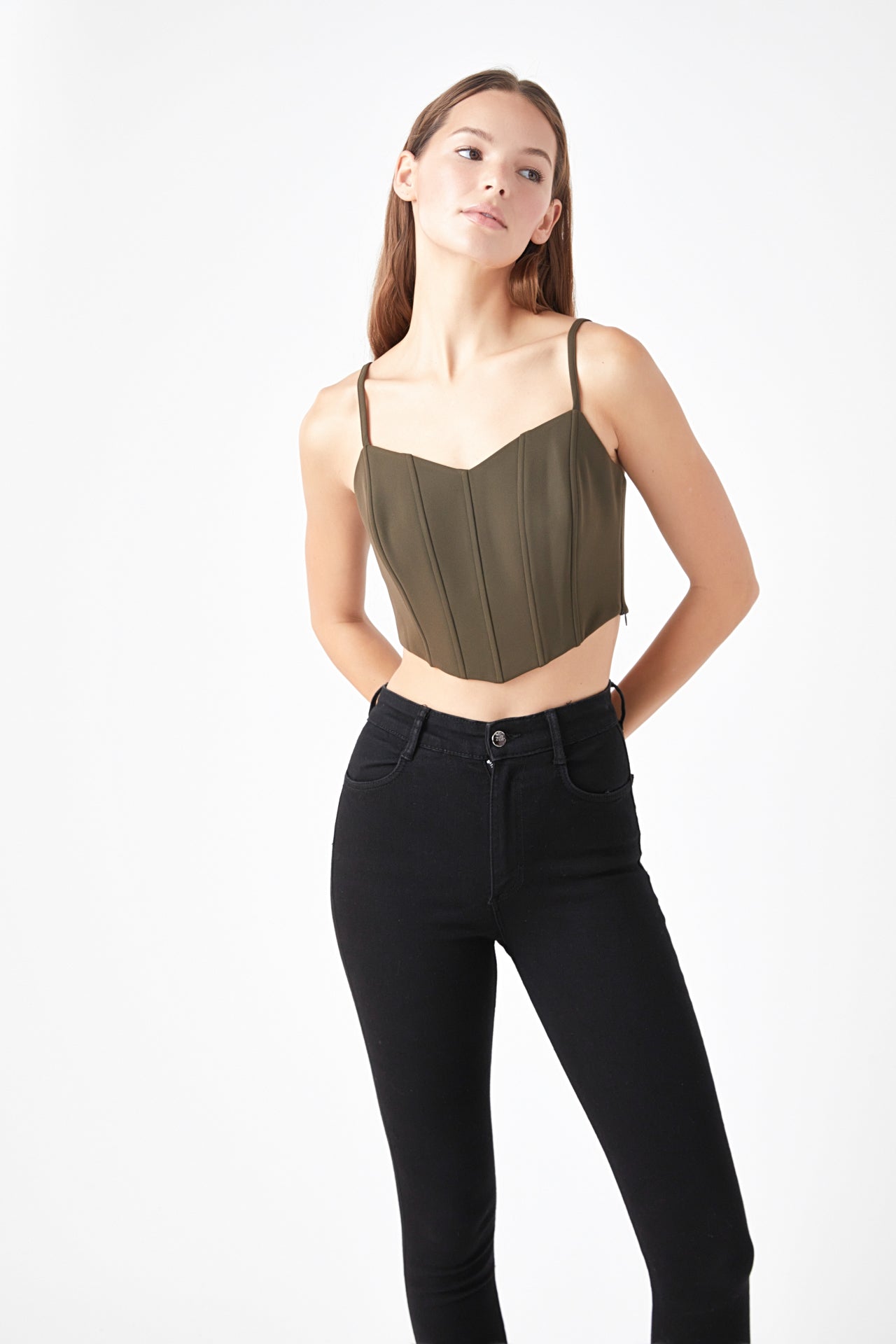 ENDLESS ROSE - Adjustable Bustier Crop Top - TOPS available at Objectrare
